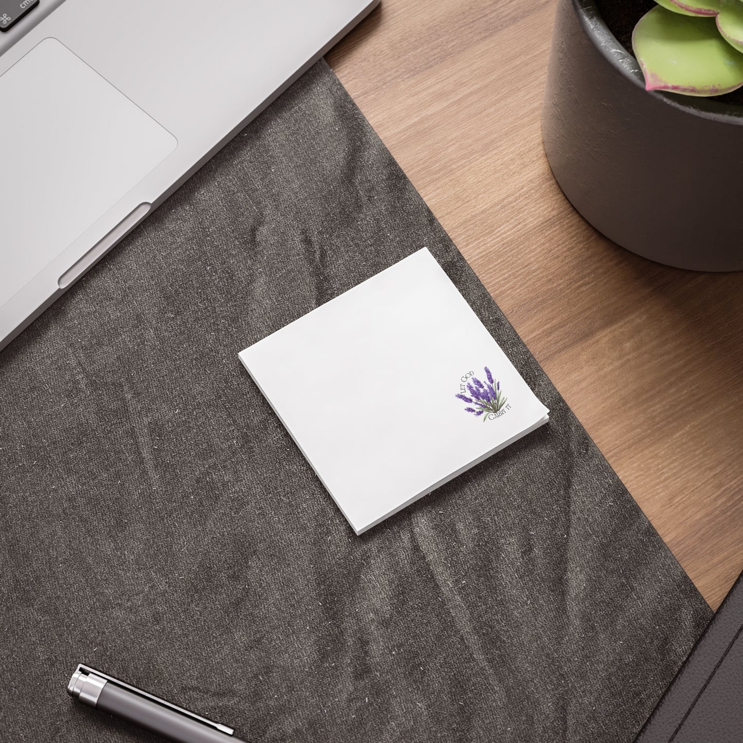 Lavender Floral Post-it Notes — "Let God Carry It" Decorative Sticky Pads