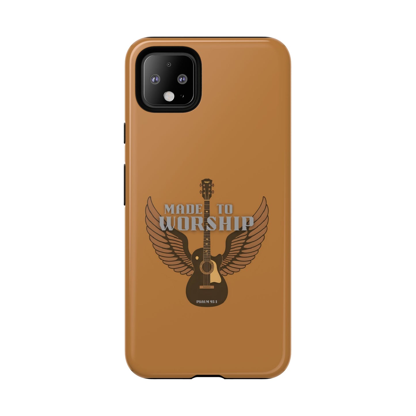 Tough Phone Case — "Made to Worship" Acoustic Guitar Wings Design