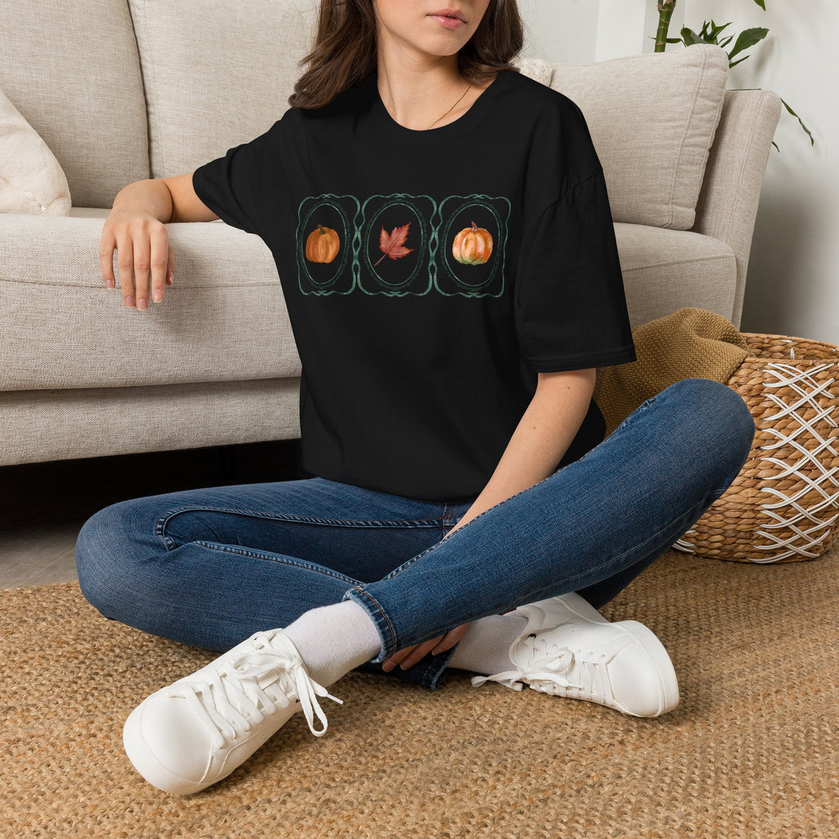 Autumn Trio Pumpkin & Leaf T-Shirt