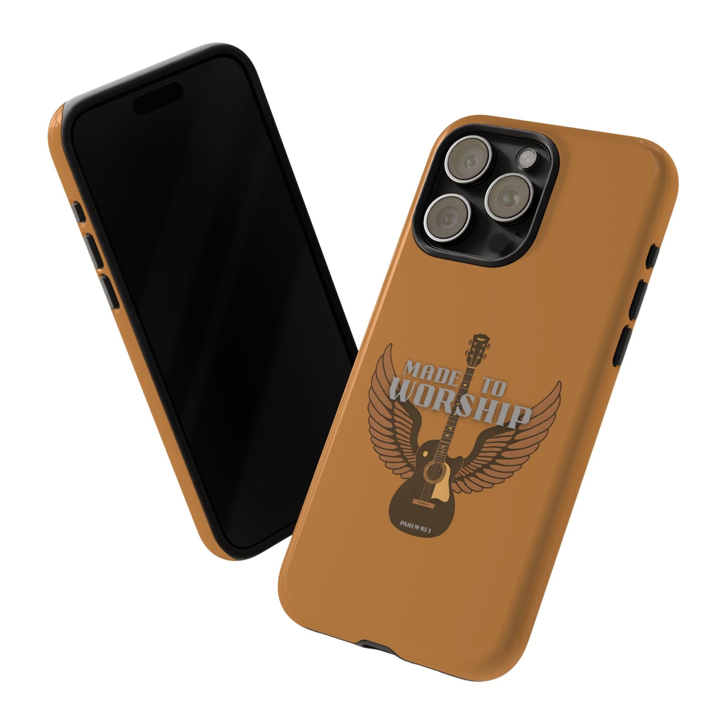 Tough Phone Case — "Made to Worship" Acoustic Guitar Wings Design