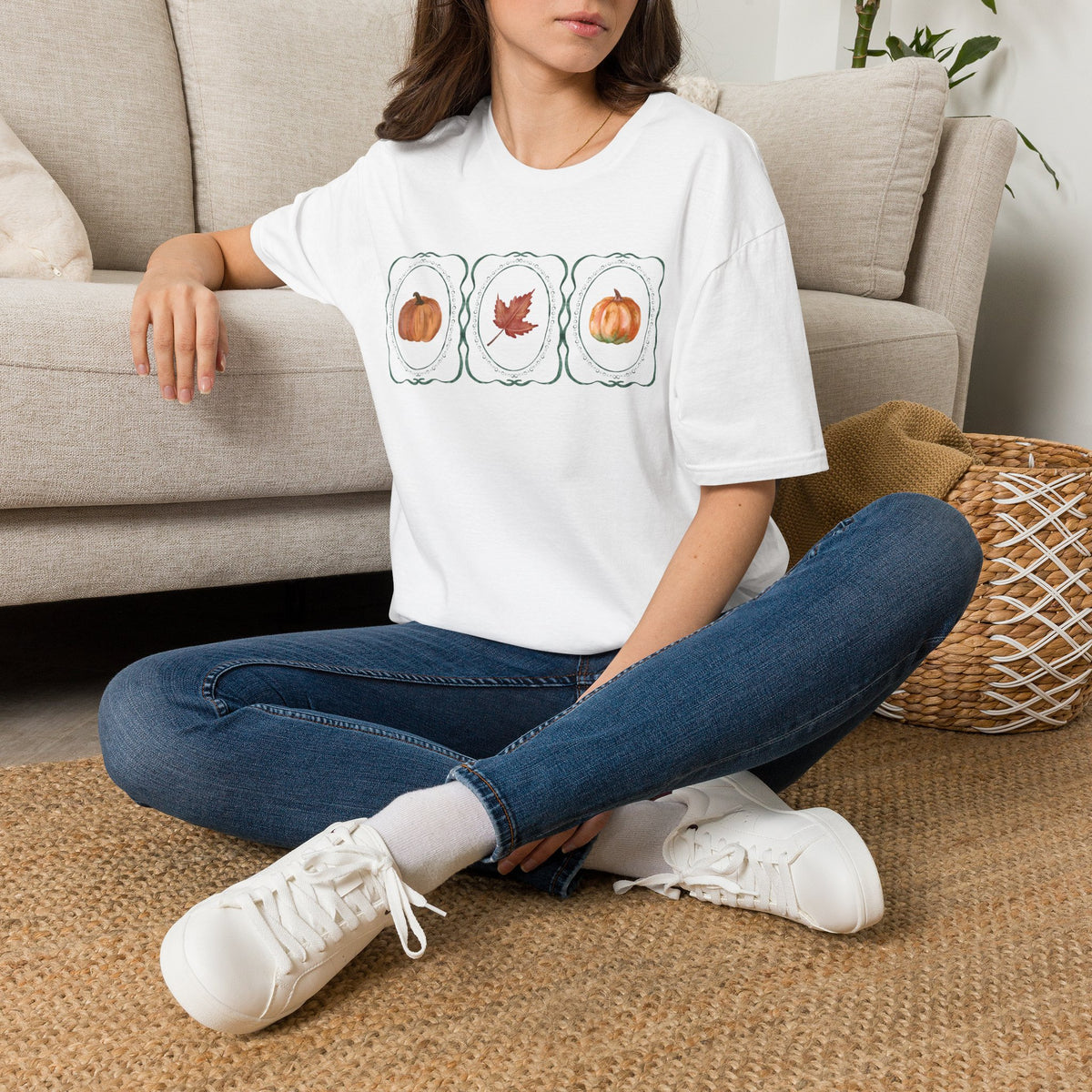 Autumn Trio Pumpkin & Leaf T-Shirt