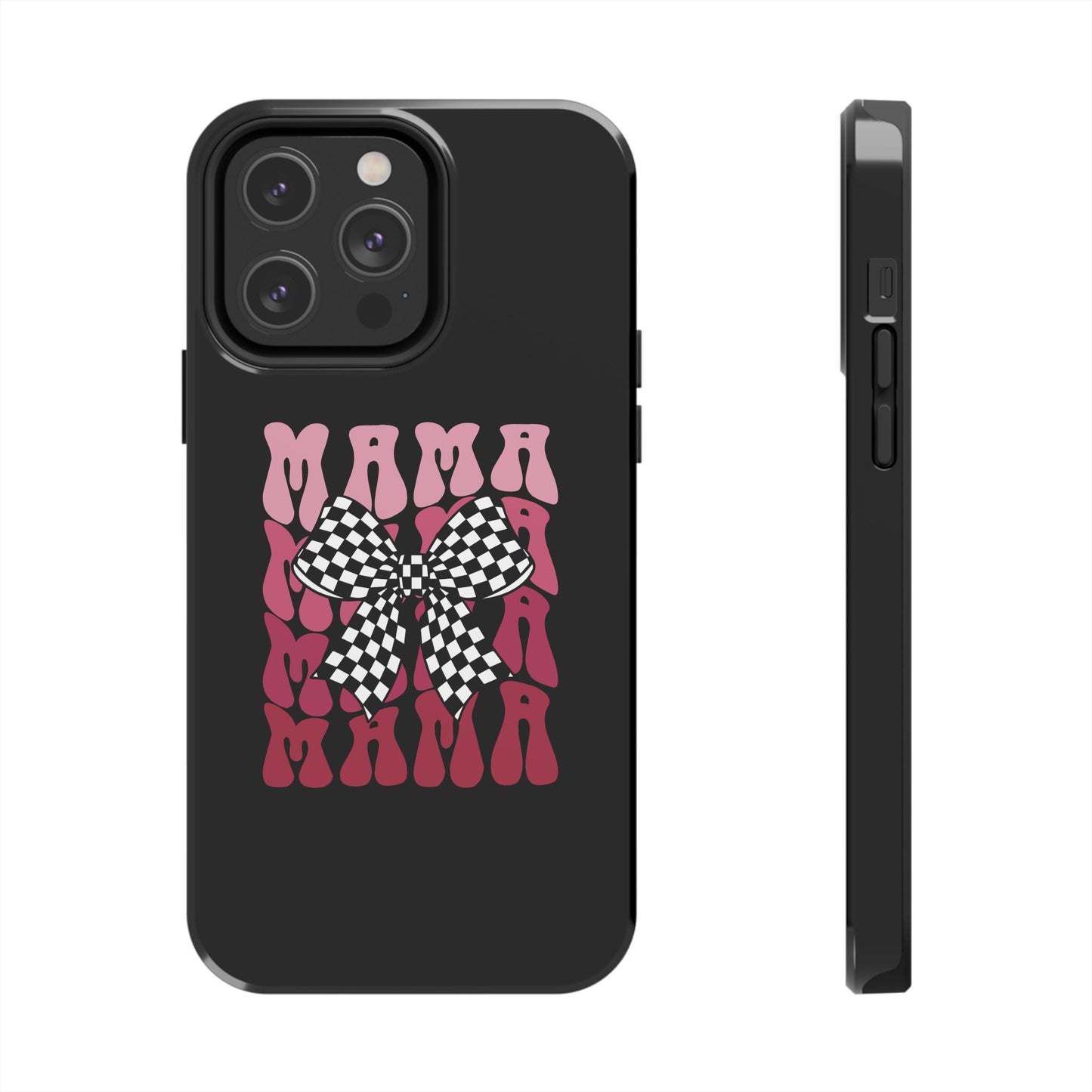 Chic Tough Phone Cases with Mama Bow Design, Stylish Phone Cover