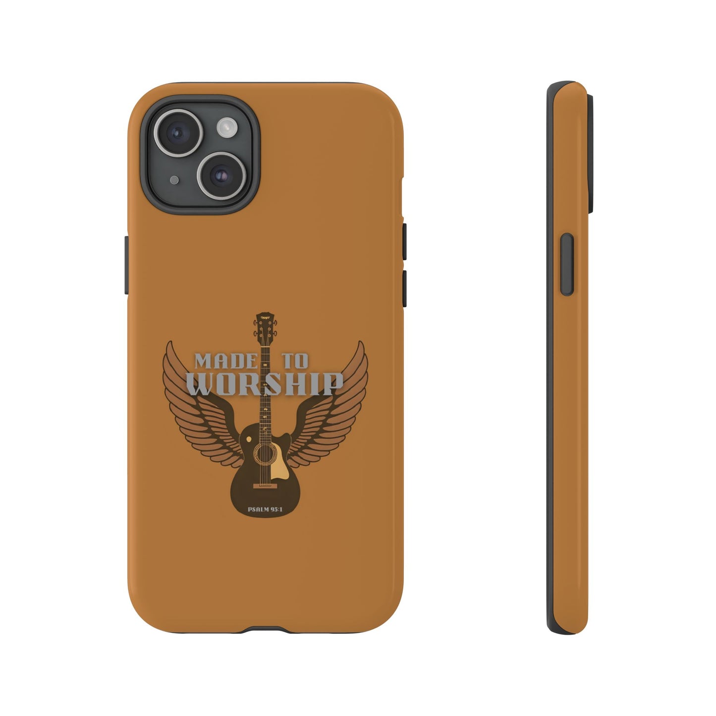 Tough Phone Case — "Made to Worship" Acoustic Guitar Wings Design