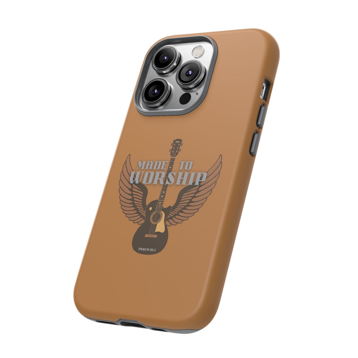 Tough Phone Case — "Made to Worship" Acoustic Guitar Wings Design