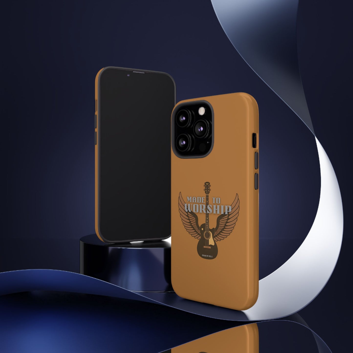 Tough Phone Case — "Made to Worship" Acoustic Guitar Wings Design