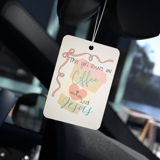 Coffee & Jesus Car Air Freshener, Inspirational Car Decor