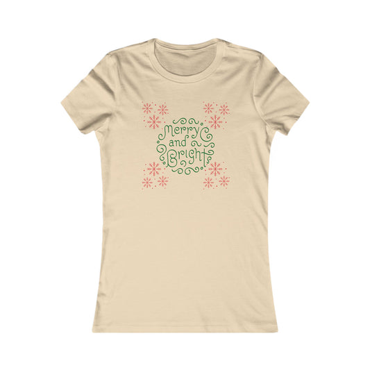 Merry & Bright Women's Tee — Christmas Holiday Graphic Shirt