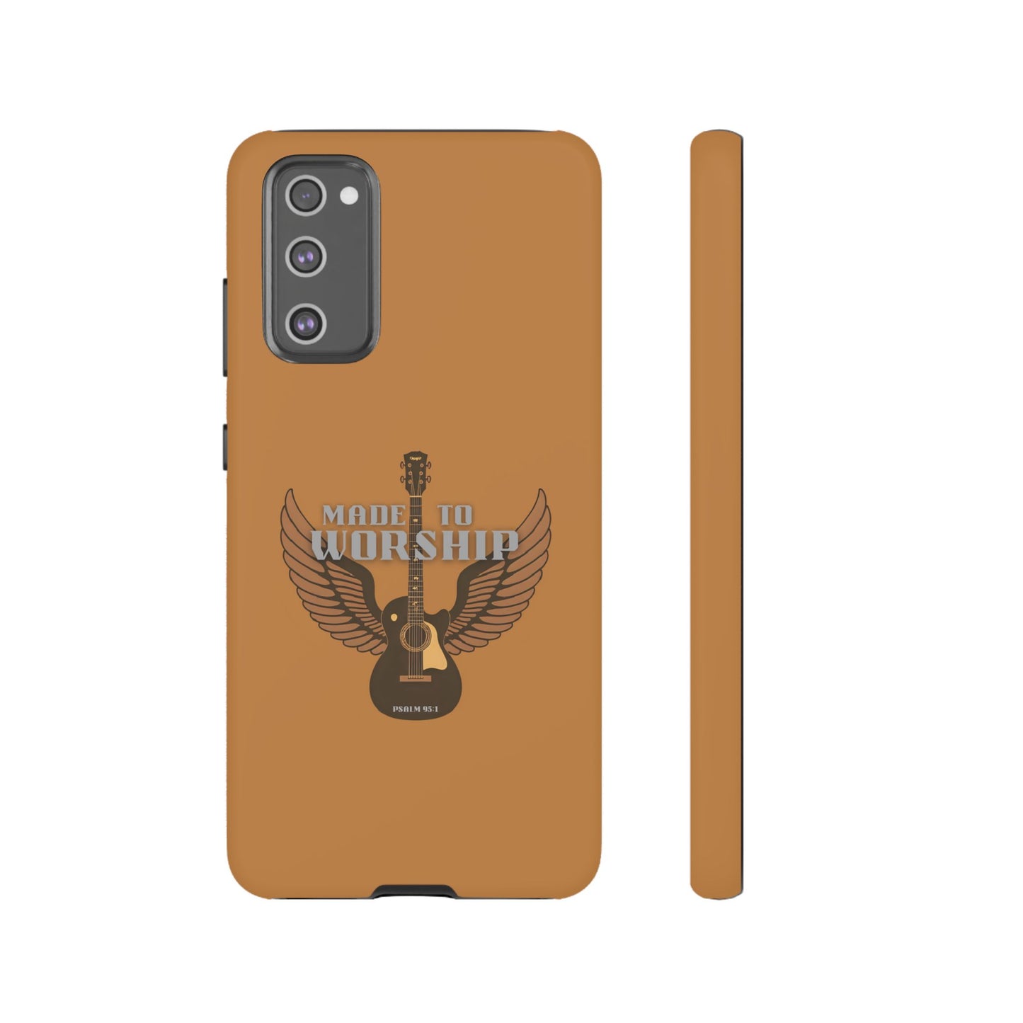Tough Phone Case — "Made to Worship" Acoustic Guitar Wings Design