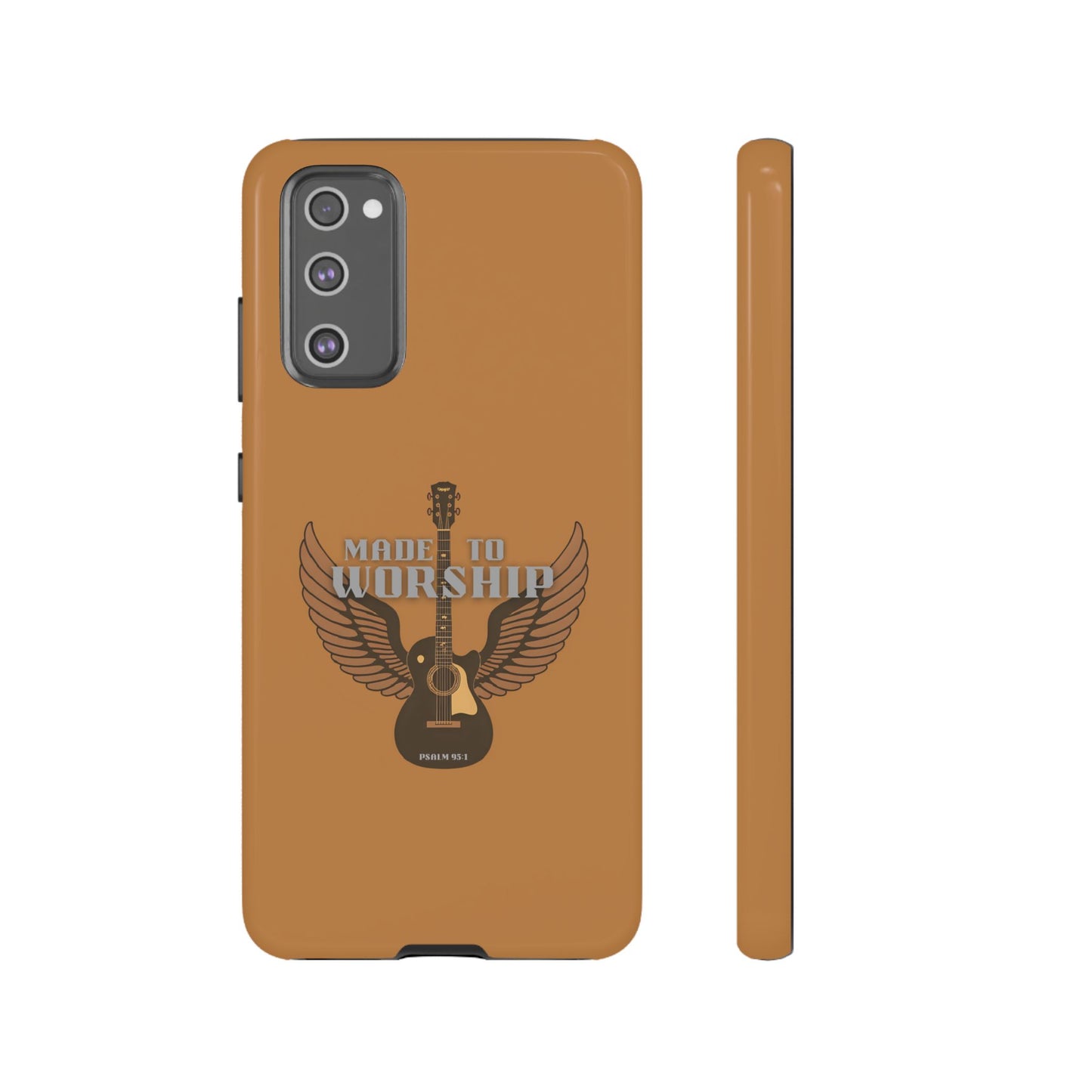 Tough Phone Case — "Made to Worship" Acoustic Guitar Wings Design