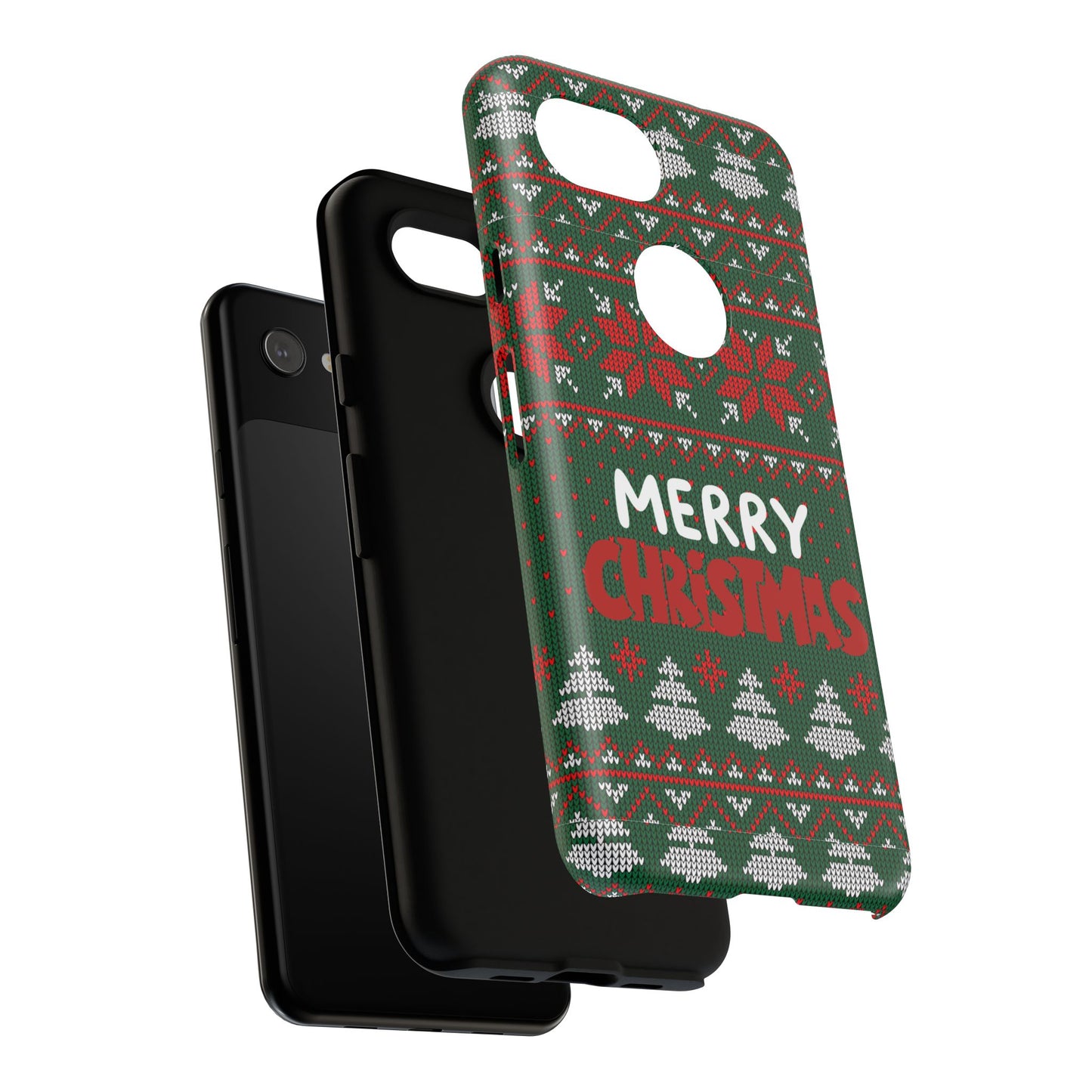 Merry Christmas Phone Case - Festive Green Ugly Sweater Design
