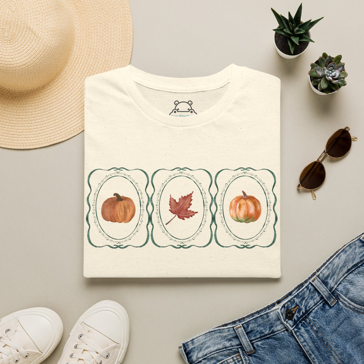 Autumn Trio Pumpkin & Leaf T-Shirt