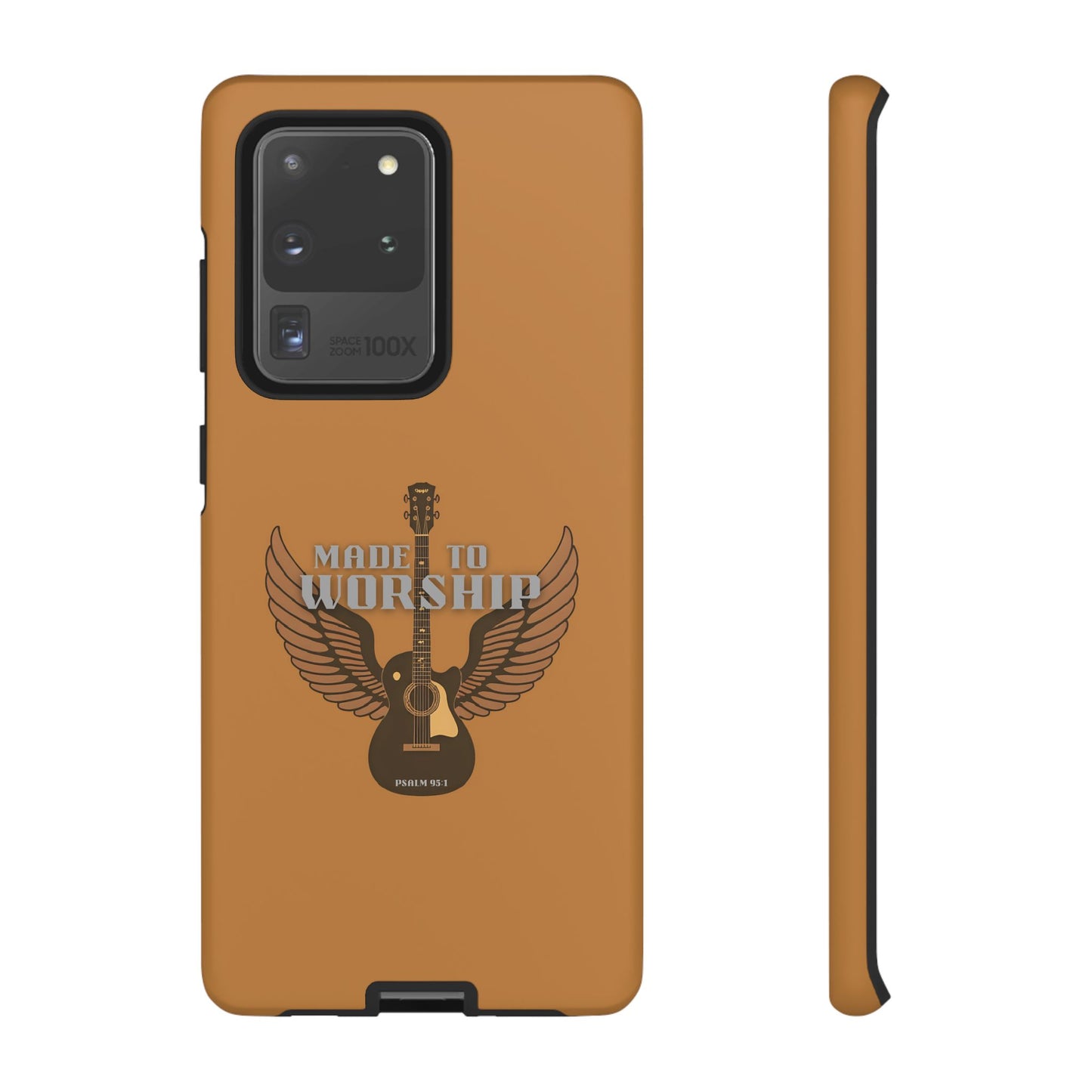 Tough Phone Case — "Made to Worship" Acoustic Guitar Wings Design
