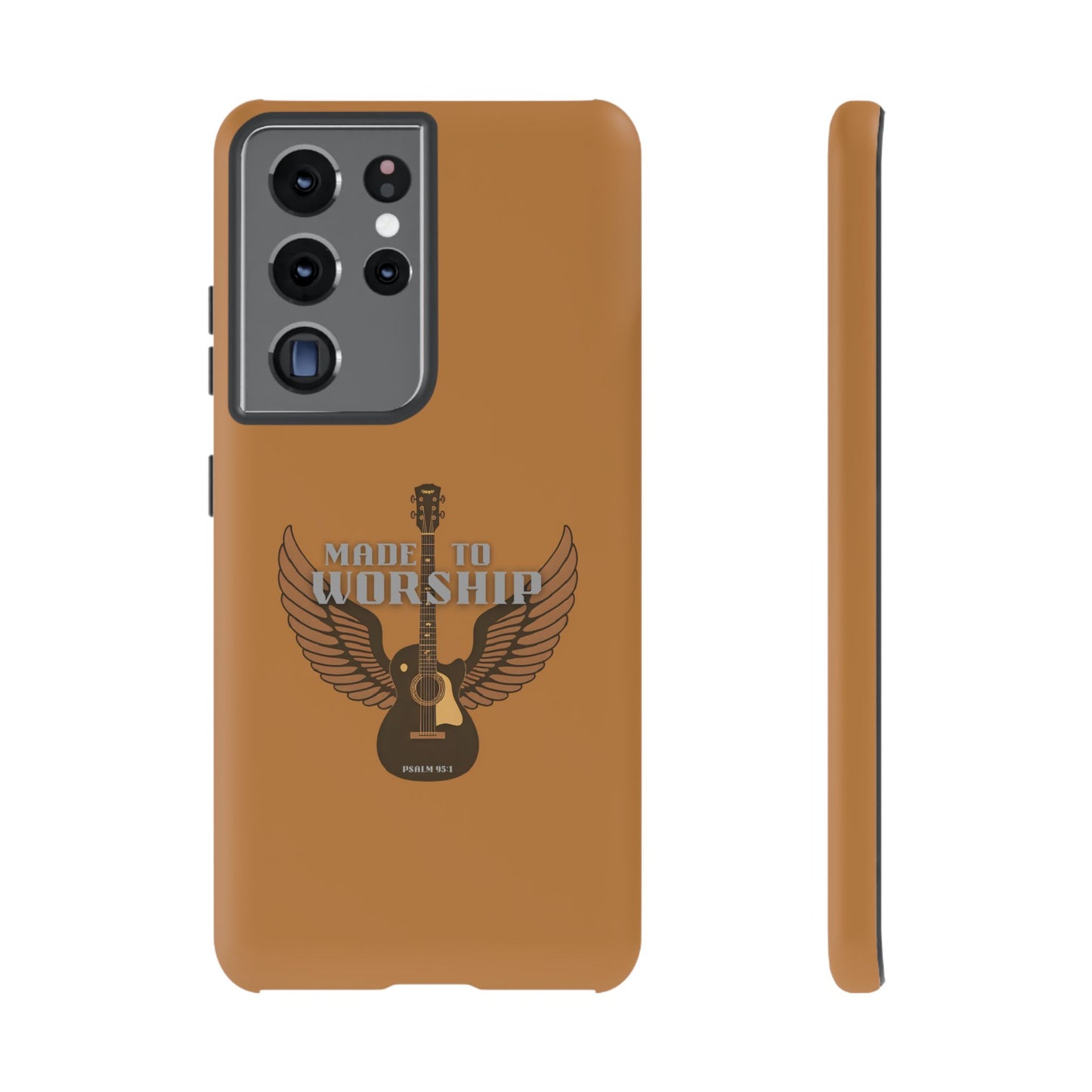 Tough Phone Case — "Made to Worship" Acoustic Guitar Wings Design