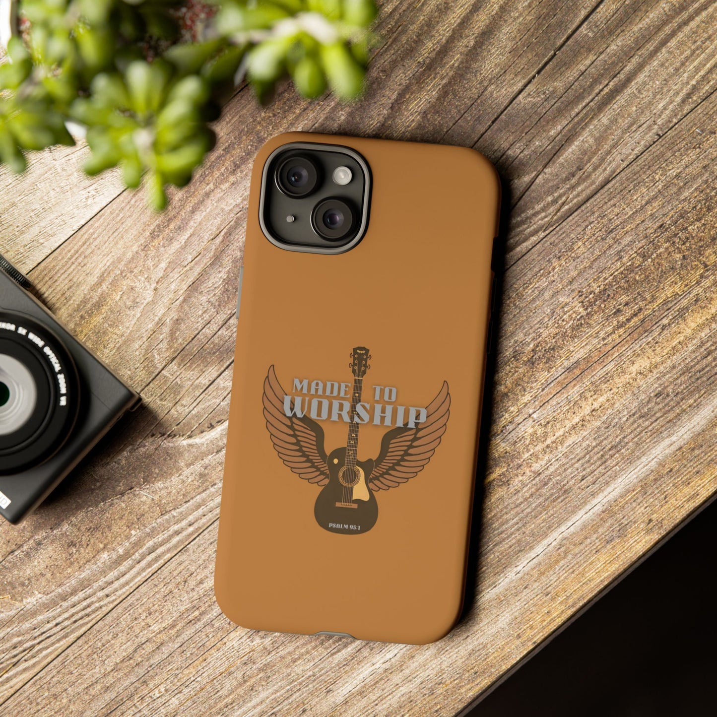 Tough Phone Case — "Made to Worship" Acoustic Guitar Wings Design
