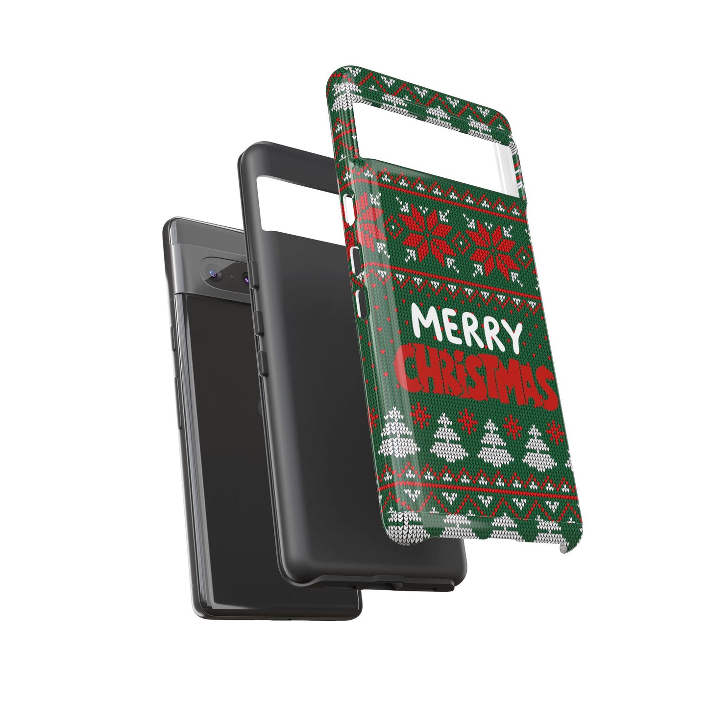 Merry Christmas Phone Case - Festive Green Ugly Sweater Design
