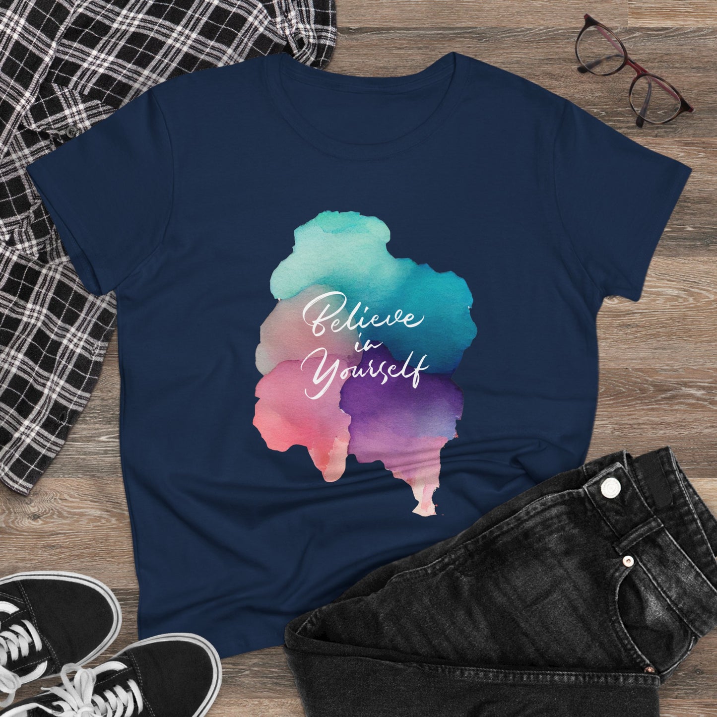 Motivational Women's Tee - 'Believe in Yourself' Casual Cotton Shirt, Gift for Her, Inspirational T-Shirt, Everyday Wear, [...]