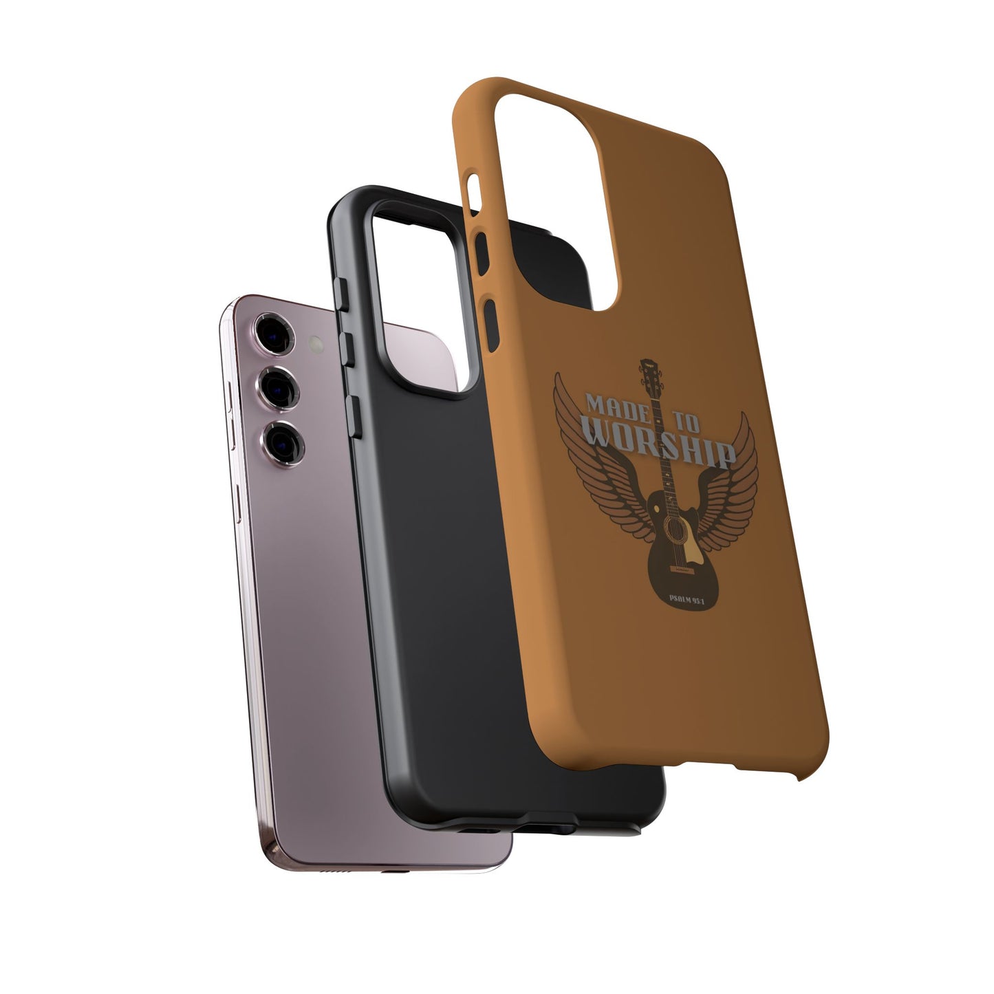 Tough Phone Case — "Made to Worship" Acoustic Guitar Wings Design