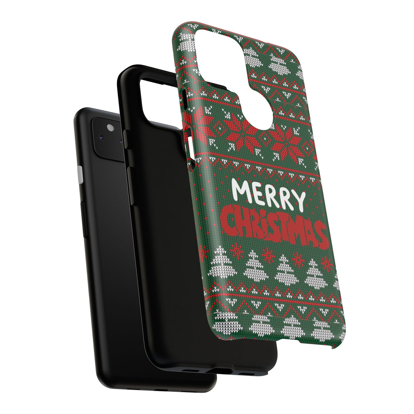 Merry Christmas Phone Case - Festive Green Ugly Sweater Design