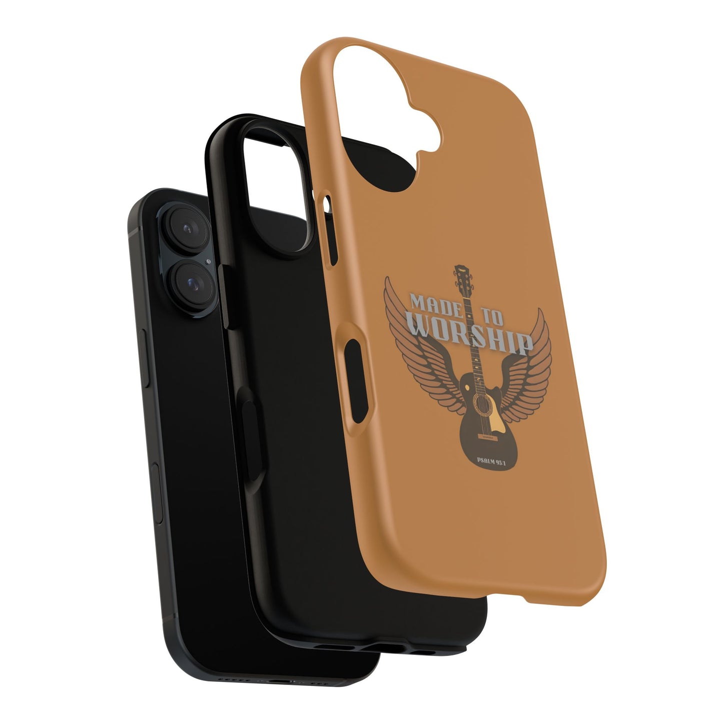 Tough Phone Case — "Made to Worship" Acoustic Guitar Wings Design