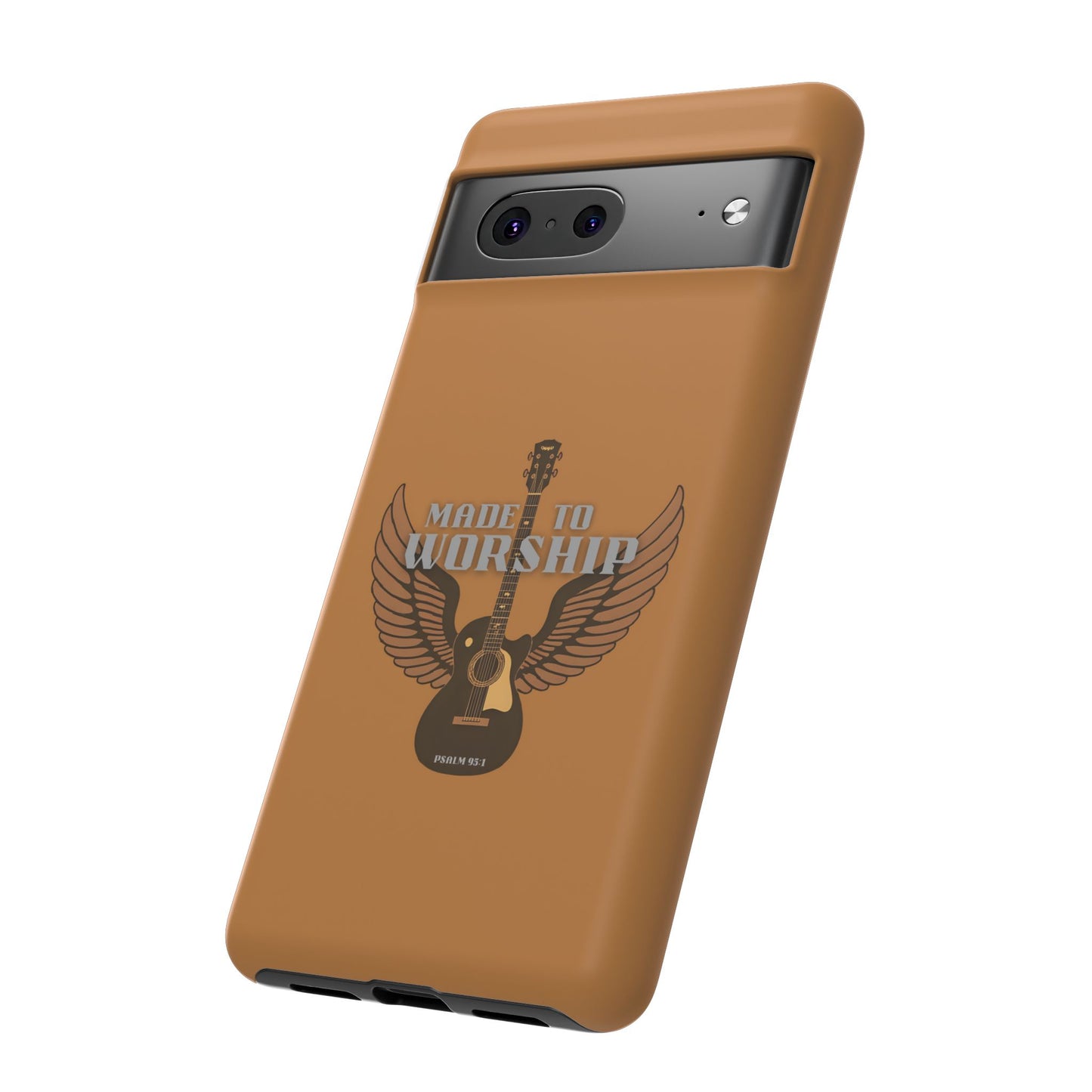 Tough Phone Case — "Made to Worship" Acoustic Guitar Wings Design