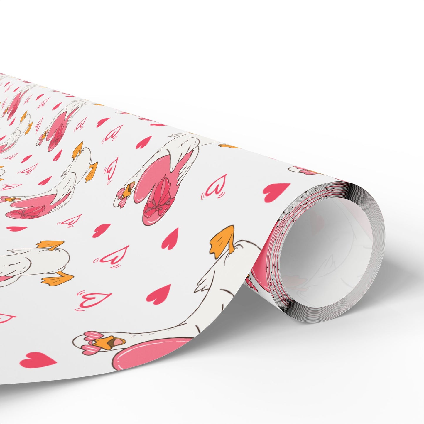 Romantic Love Goose Wrapping Paper Roll — Valentine's & Galentine's Gift Wrap
