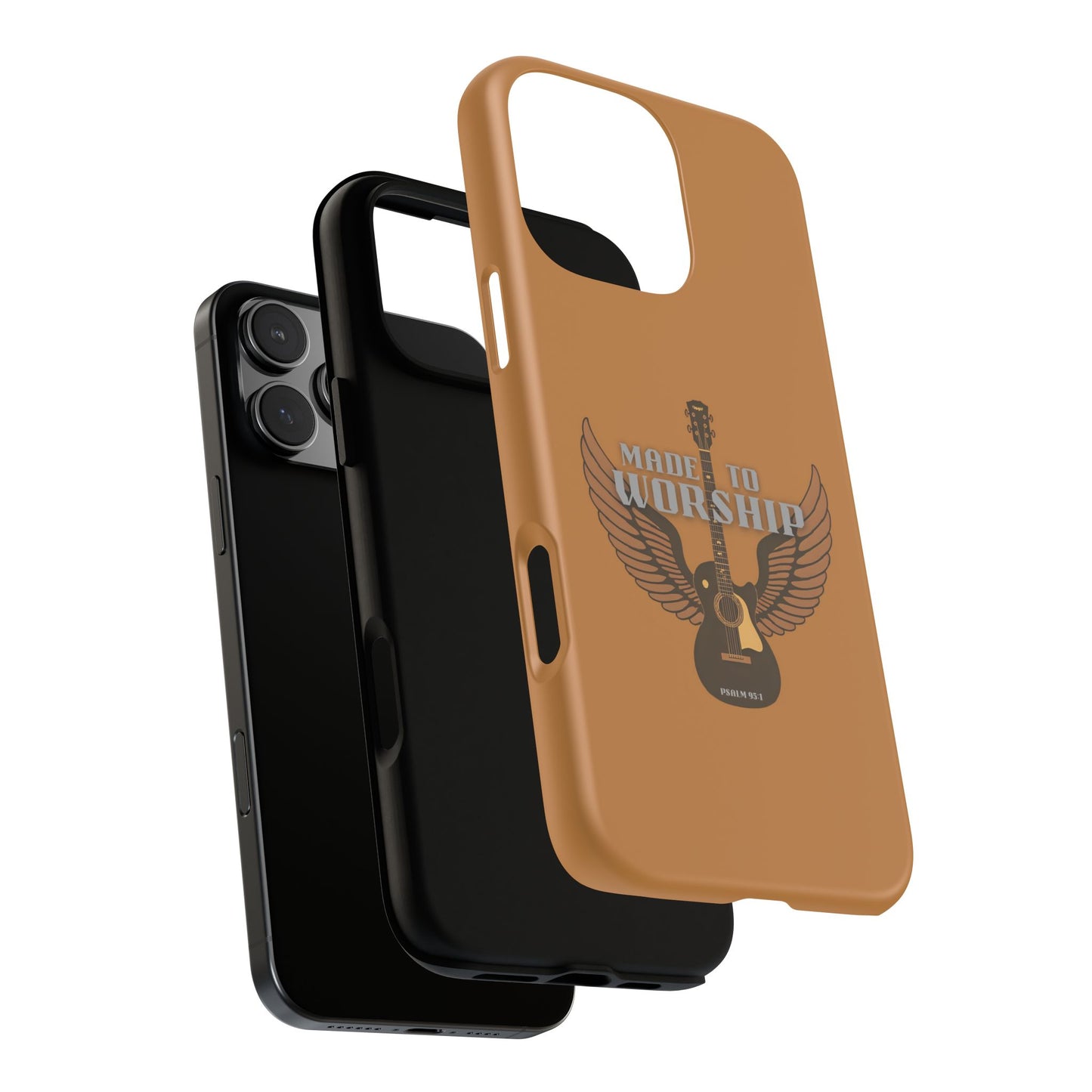 Tough Phone Case — "Made to Worship" Acoustic Guitar Wings Design