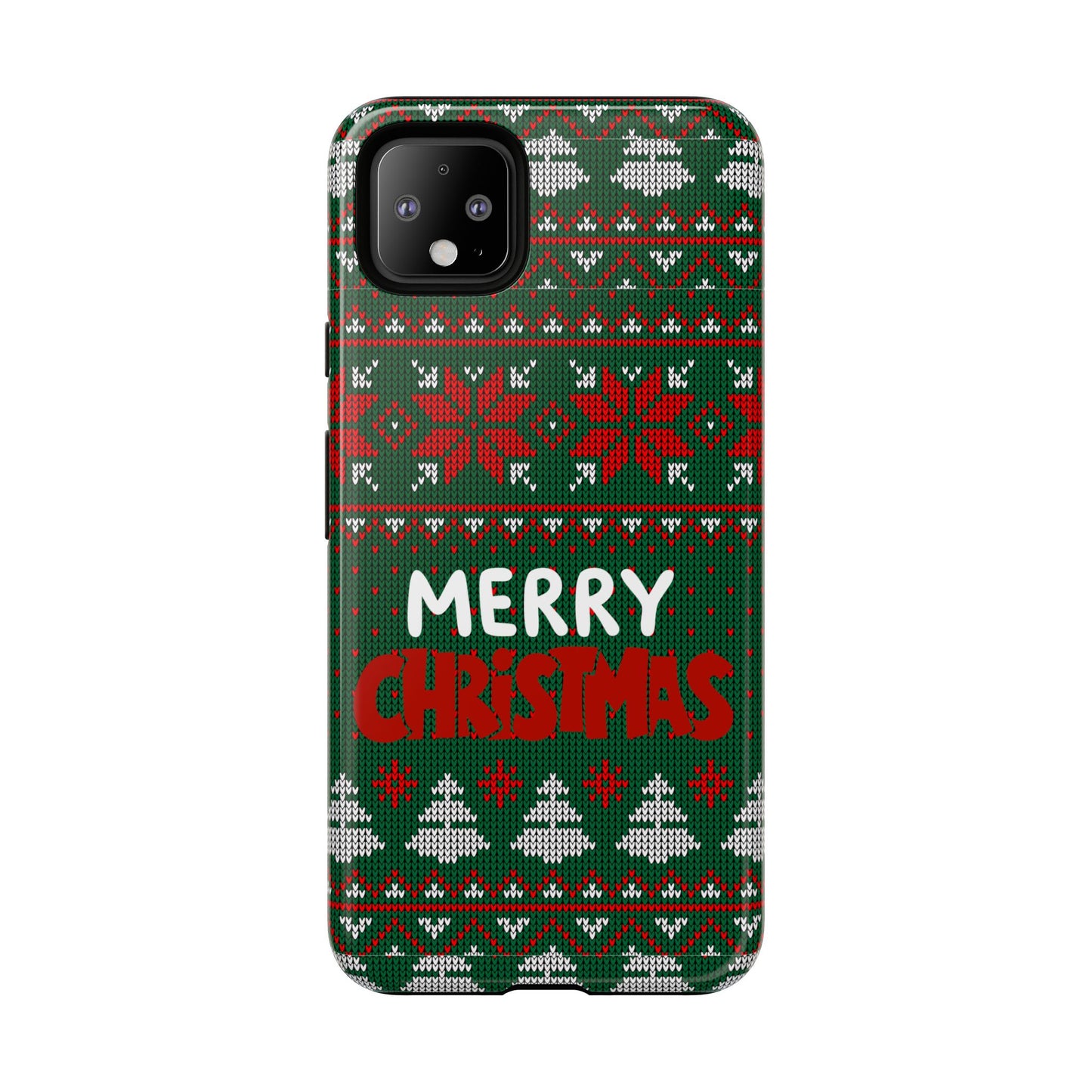 Merry Christmas Phone Case - Festive Green Ugly Sweater Design