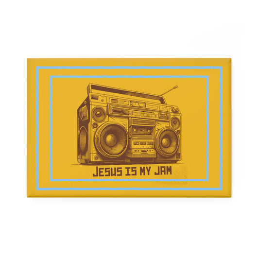 Button Magnet, Retro Music Refrigerator Magnet, Jesus is My Jam