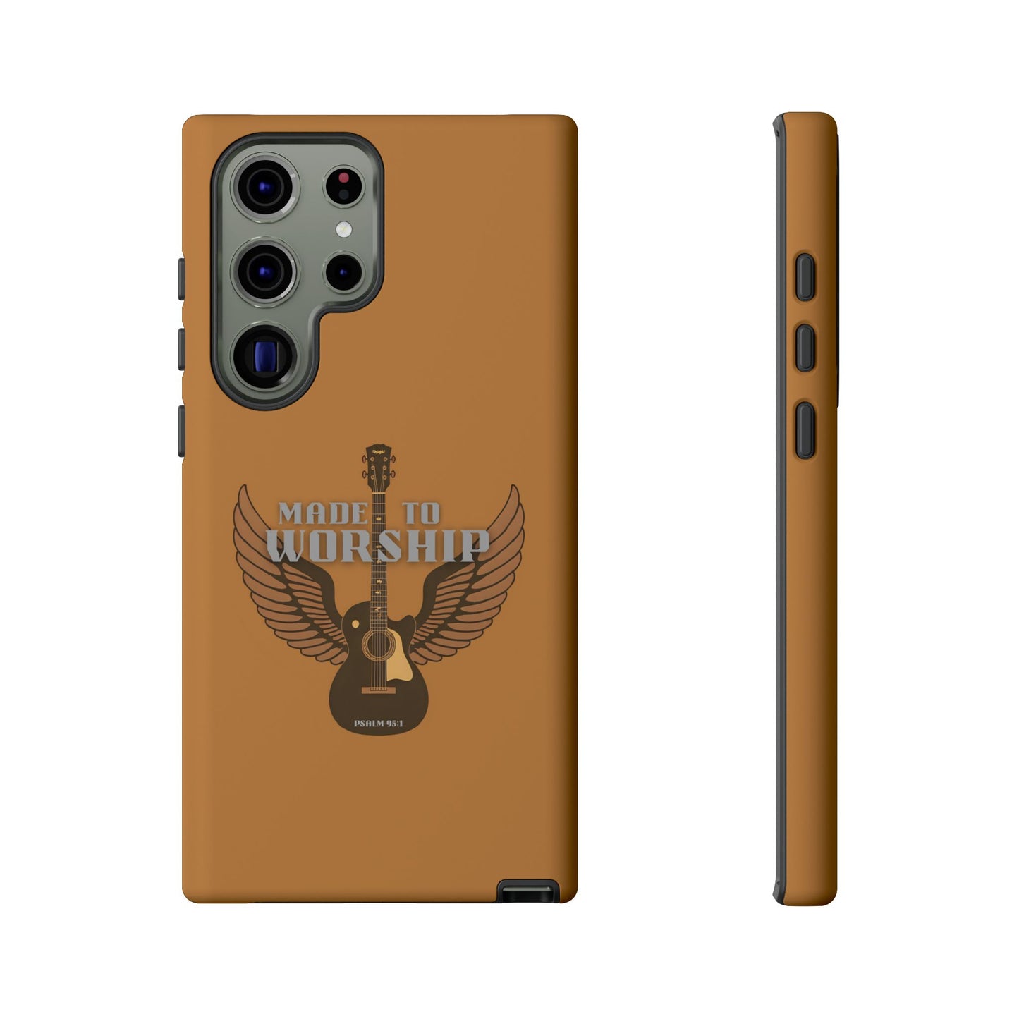 Tough Phone Case — "Made to Worship" Acoustic Guitar Wings Design
