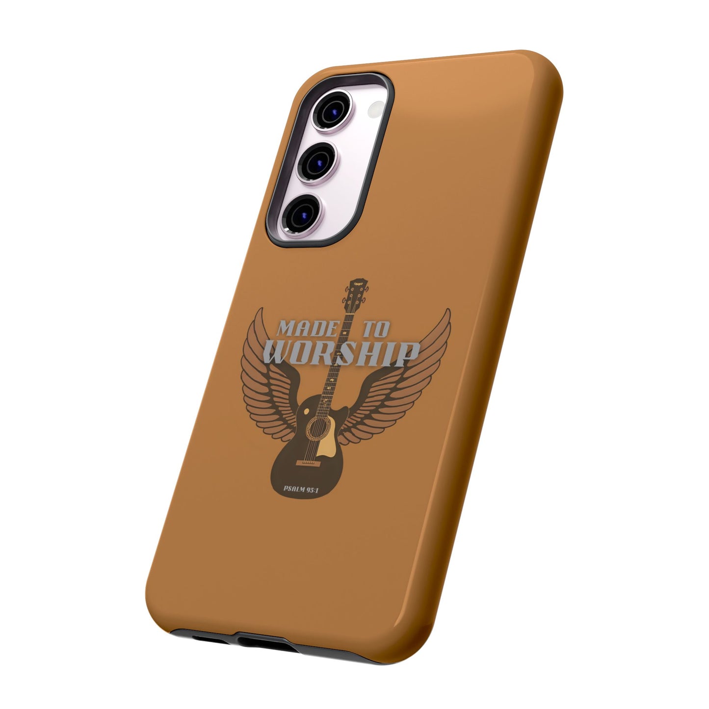 Tough Phone Case — "Made to Worship" Acoustic Guitar Wings Design