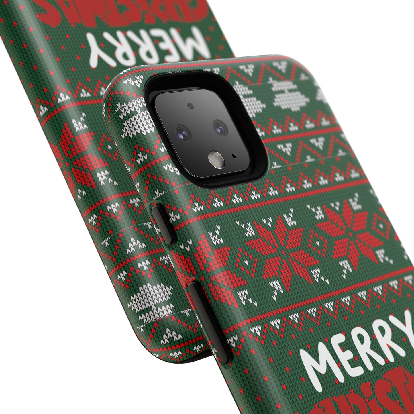 Merry Christmas Phone Case - Festive Green Ugly Sweater Design