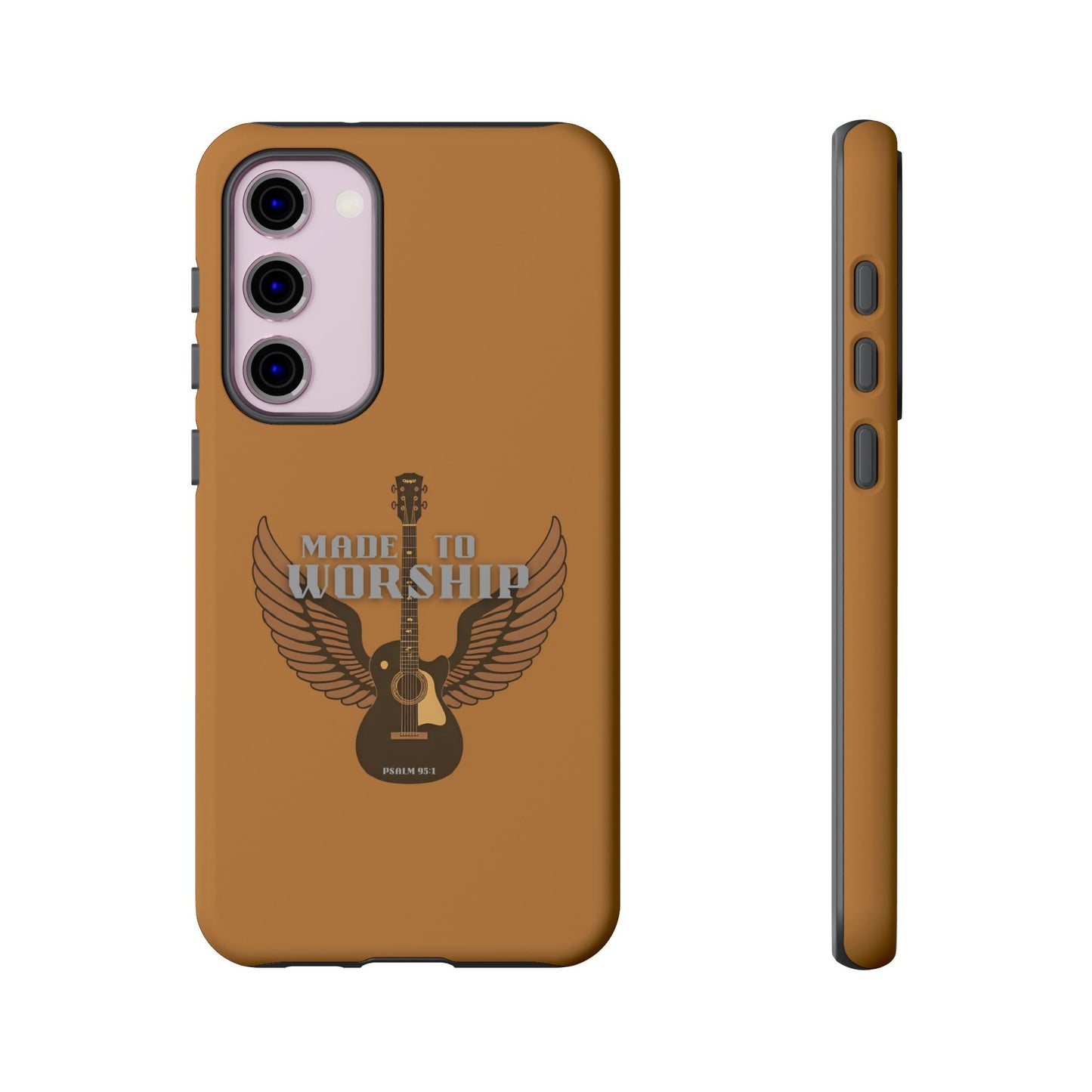 Tough Phone Case — "Made to Worship" Acoustic Guitar Wings Design