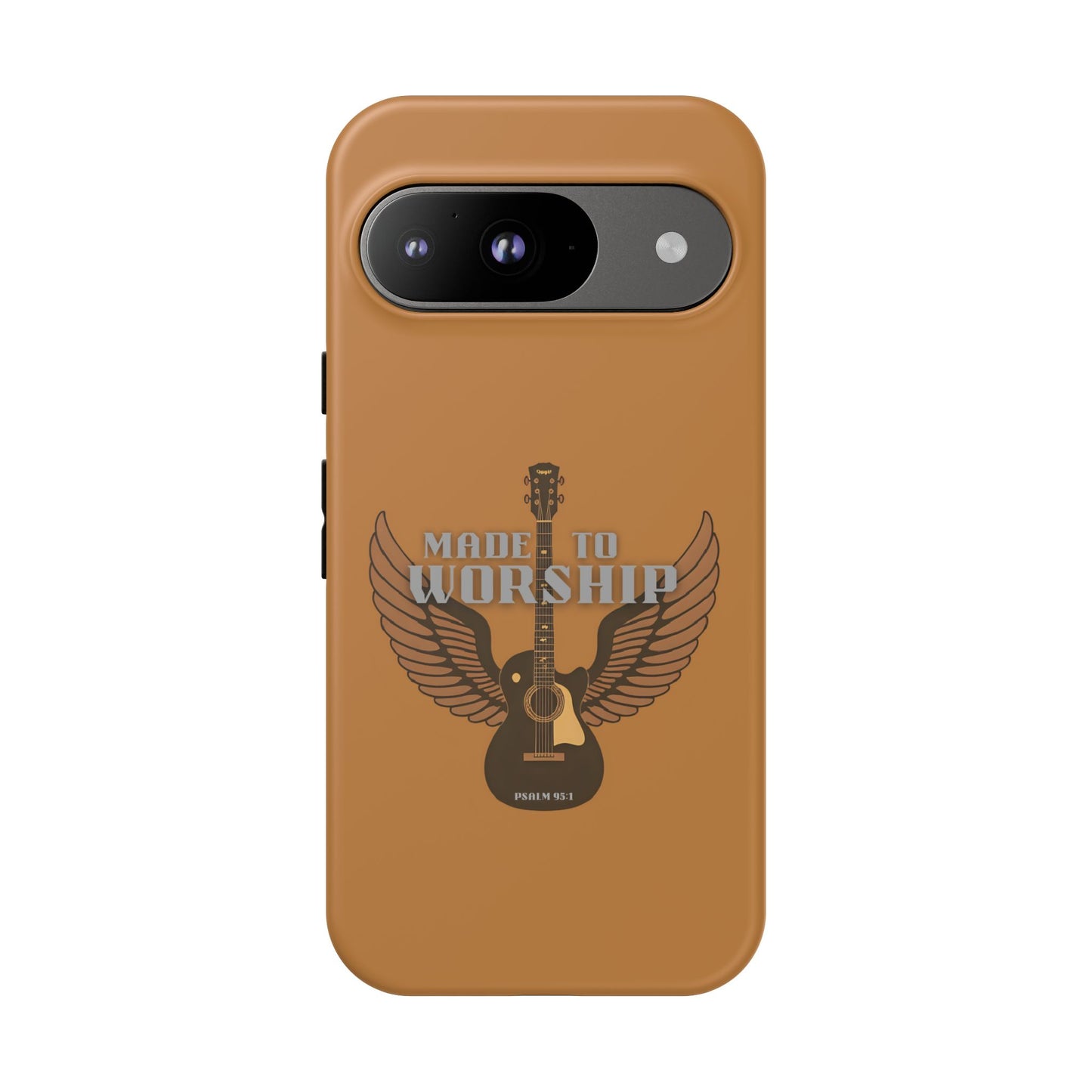Tough Phone Case — "Made to Worship" Acoustic Guitar Wings Design