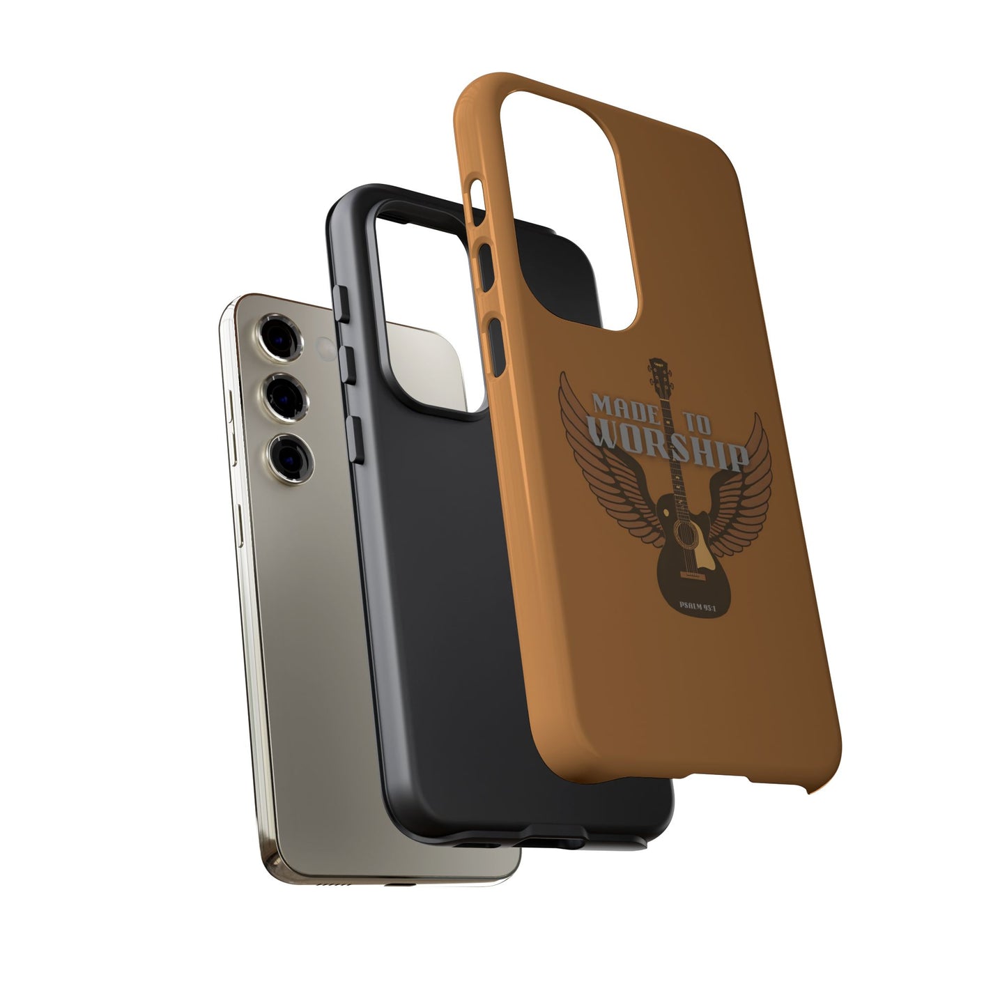 Tough Phone Case — "Made to Worship" Acoustic Guitar Wings Design