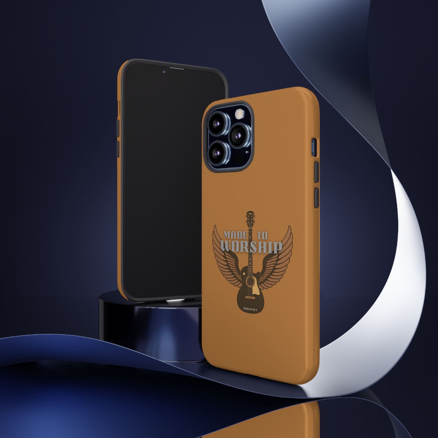 Tough Phone Case — "Made to Worship" Acoustic Guitar Wings Design