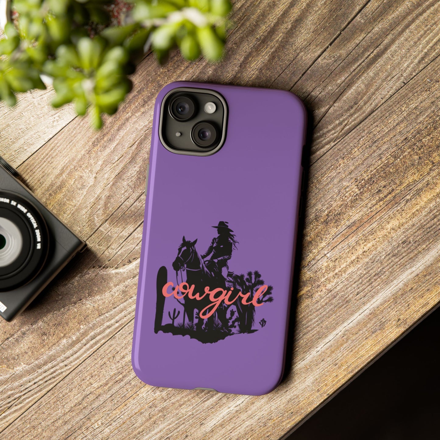 Cowgirl Phone Case — Purple Western Rider Protective Phone Cover