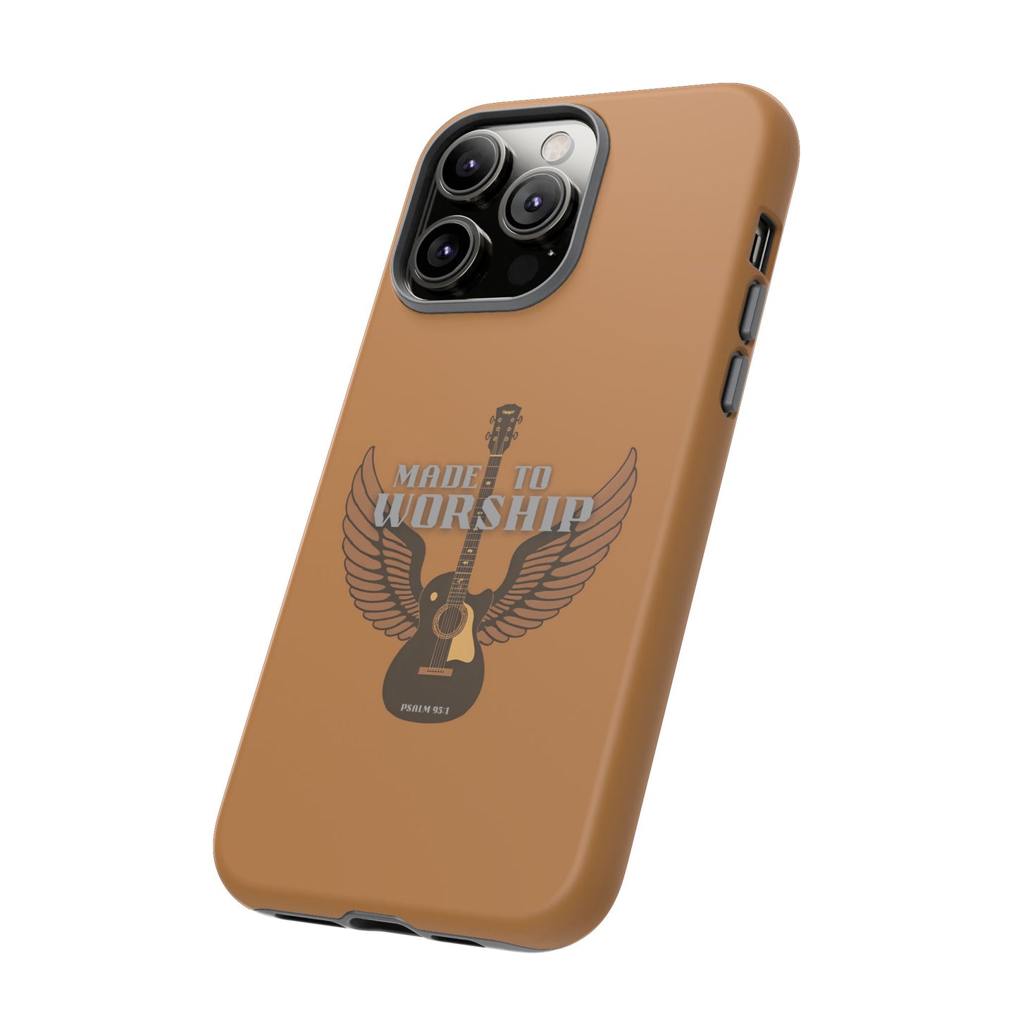 Tough Phone Case — "Made to Worship" Acoustic Guitar Wings Design