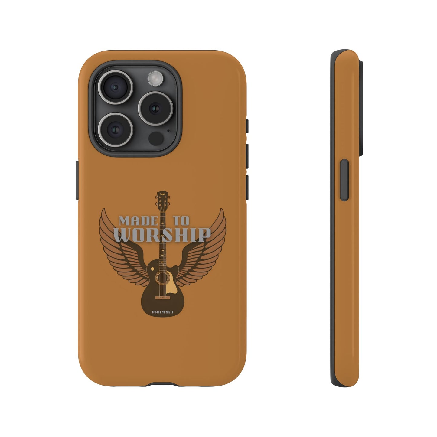 Tough Phone Case — "Made to Worship" Acoustic Guitar Wings Design