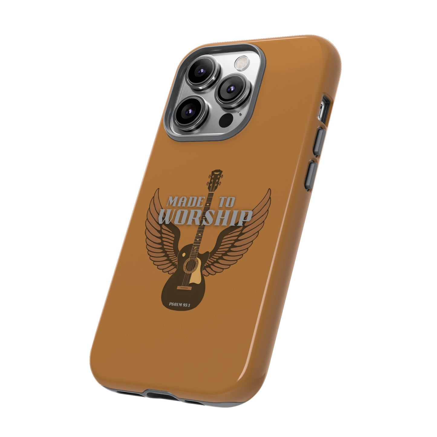 Tough Phone Case — "Made to Worship" Acoustic Guitar Wings Design