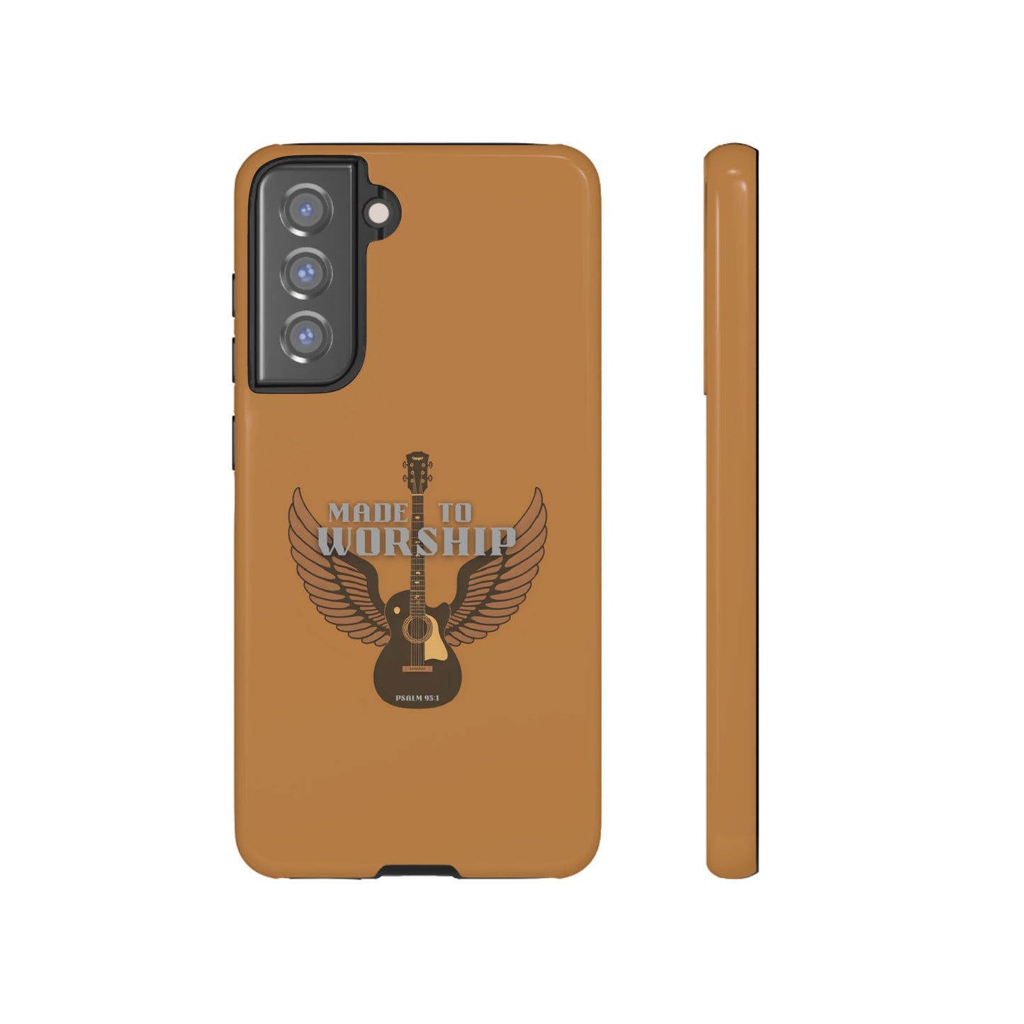 Tough Phone Case — "Made to Worship" Acoustic Guitar Wings Design