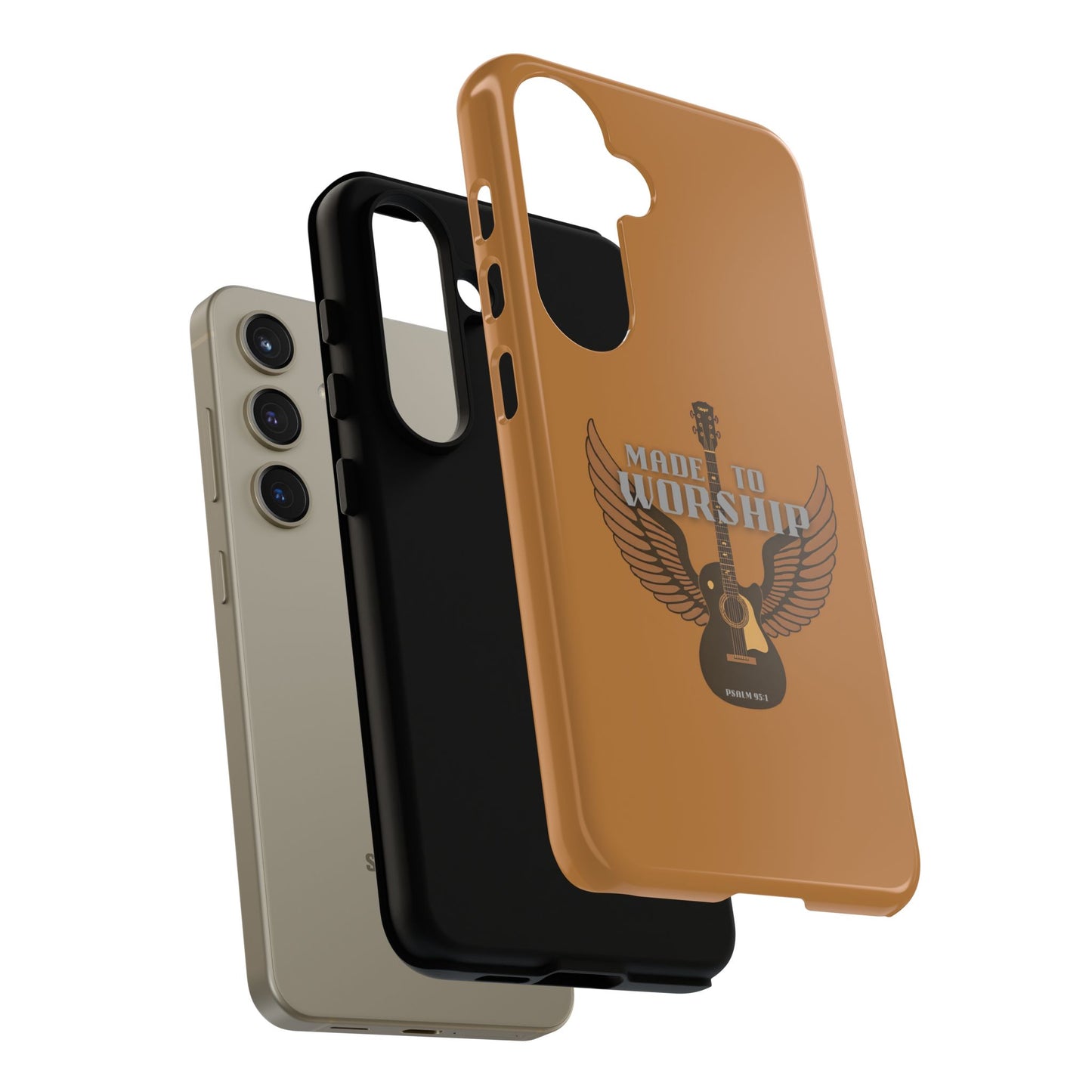 Tough Phone Case — "Made to Worship" Acoustic Guitar Wings Design