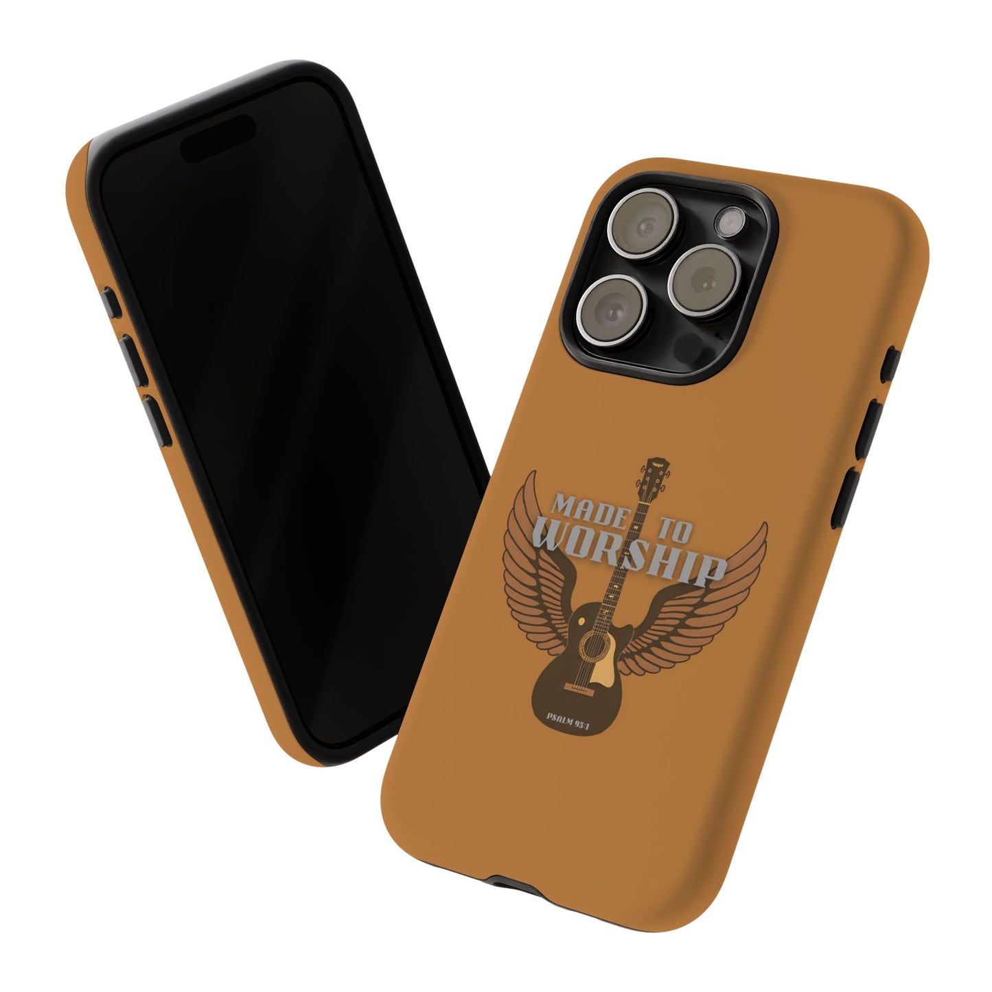 Tough Phone Case — "Made to Worship" Acoustic Guitar Wings Design