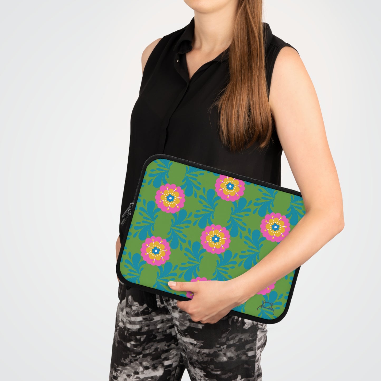 Vibrant Floral Laptop Sleeve, Colorful Tech Pouch, Flowers Design, Eco-Friendly Sleeve, Gift for Students, Stylish Computer Case, [...]