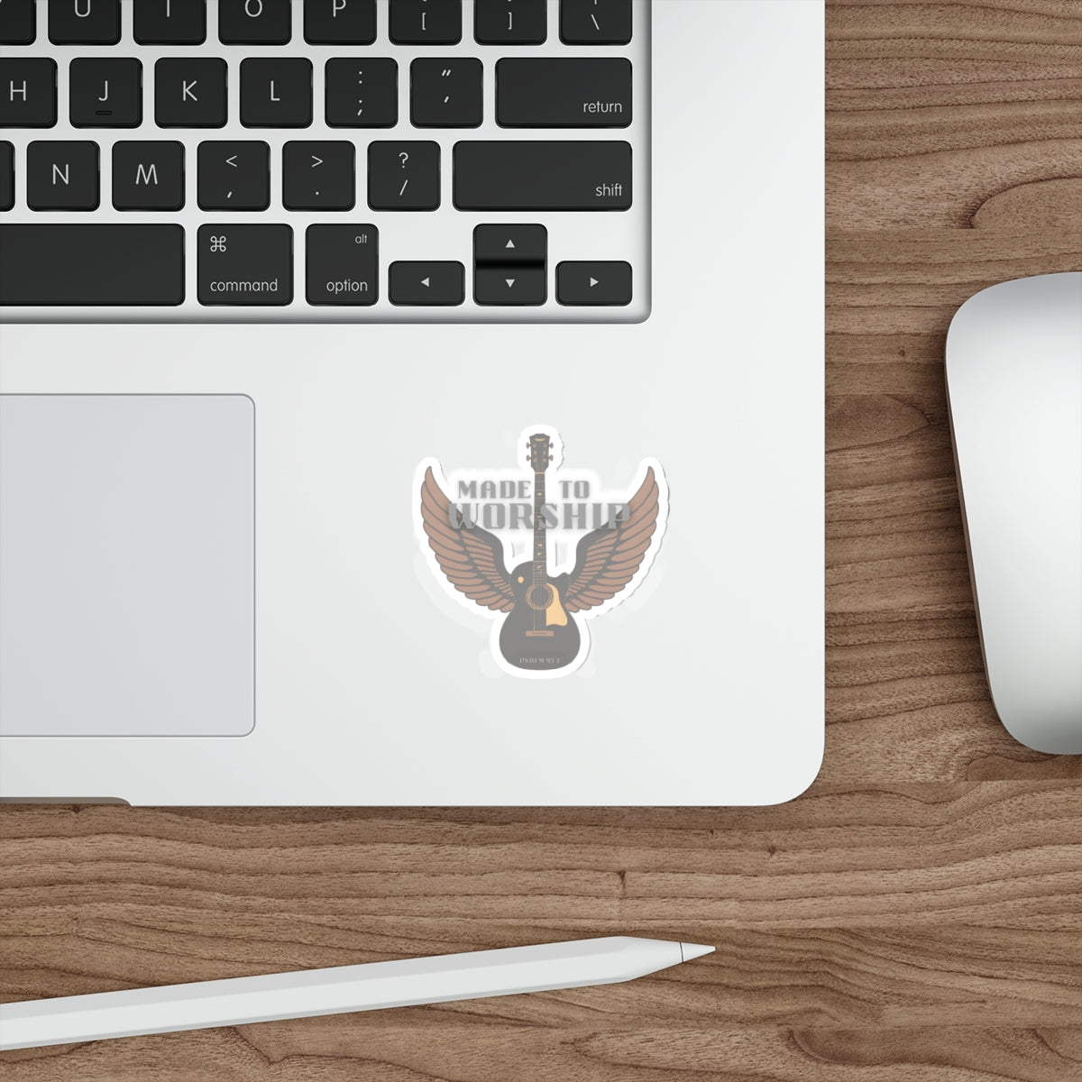 Made to Worship Guitar Sticker — Christian Music Die-Cut Sticker