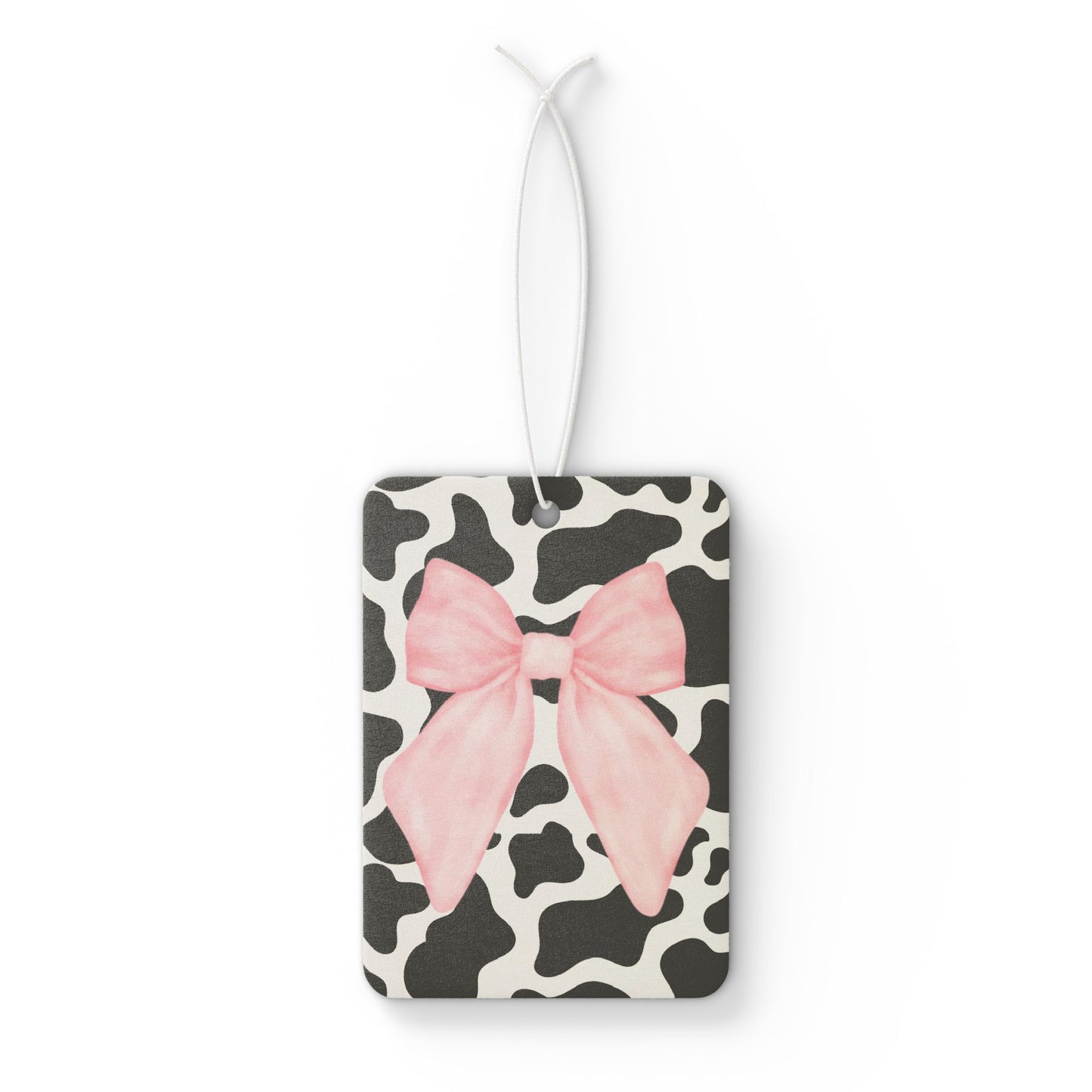 Cute Cow Print Air Freshener with Pink Bow