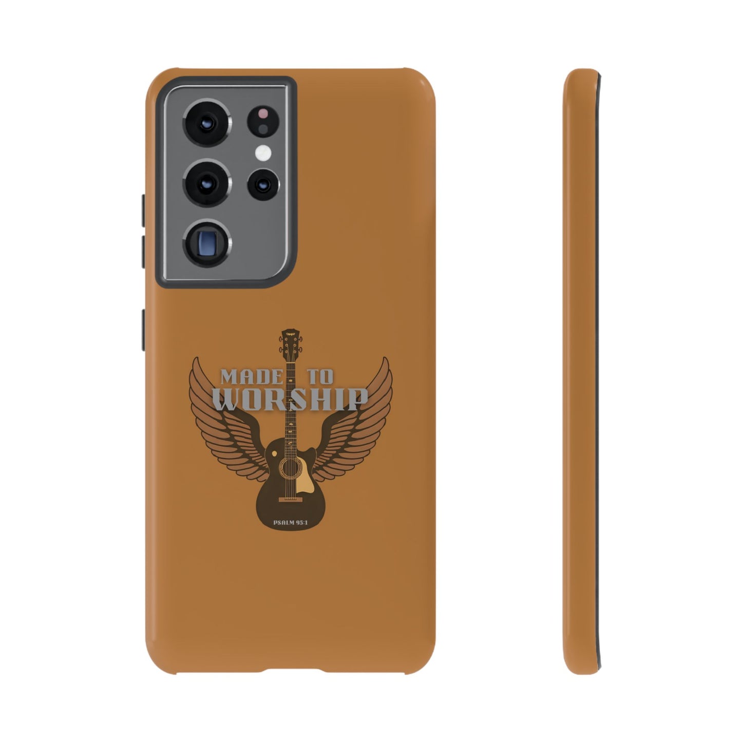 Tough Phone Case — "Made to Worship" Acoustic Guitar Wings Design