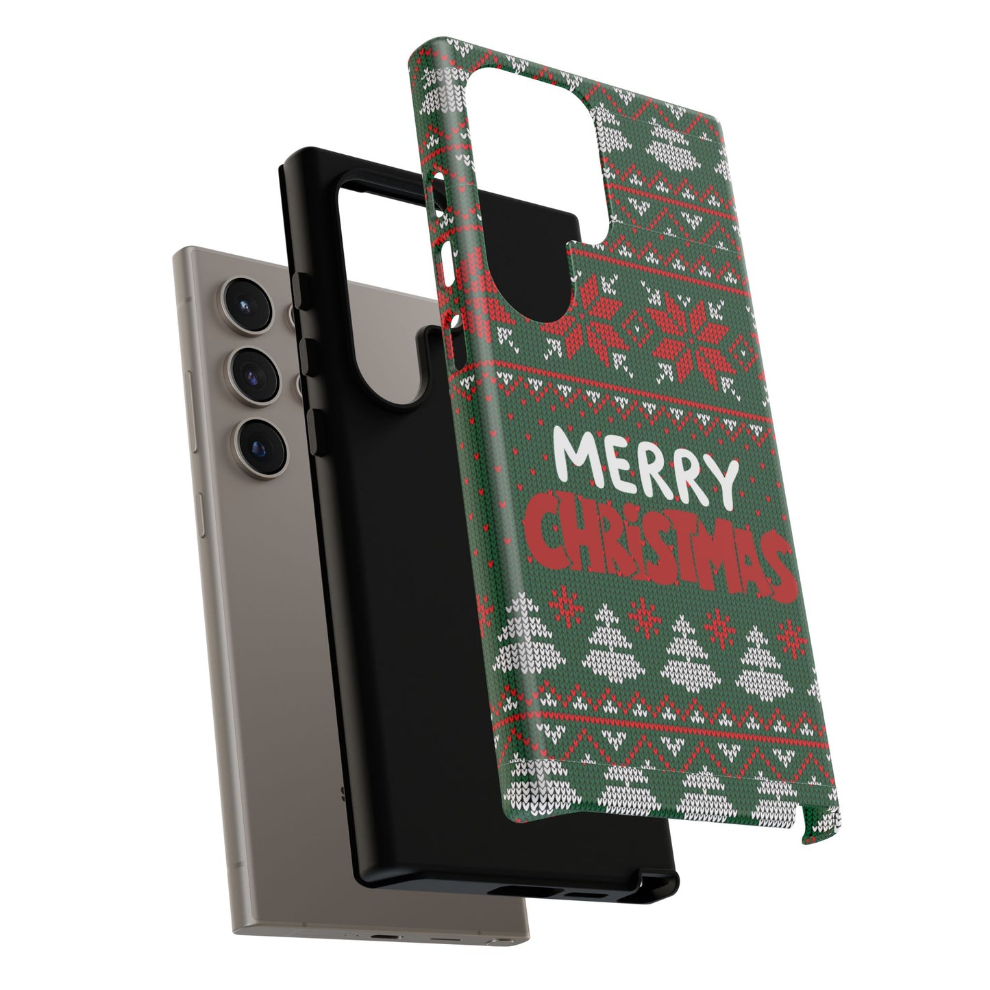 Merry Christmas Phone Case - Festive Green Ugly Sweater Design