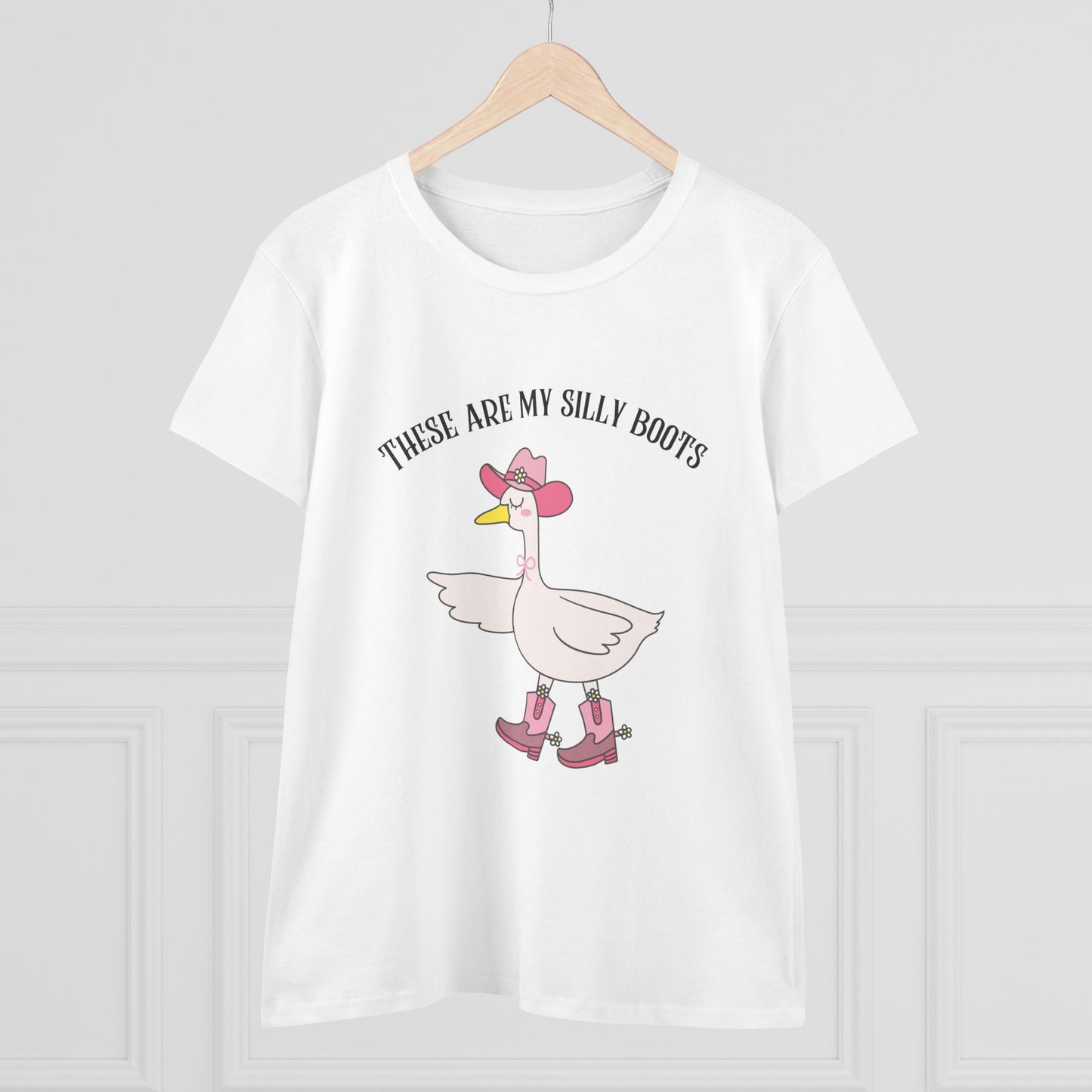 Silly Boots Women's Cotton Tee - Fun Quirky Goose Shirt