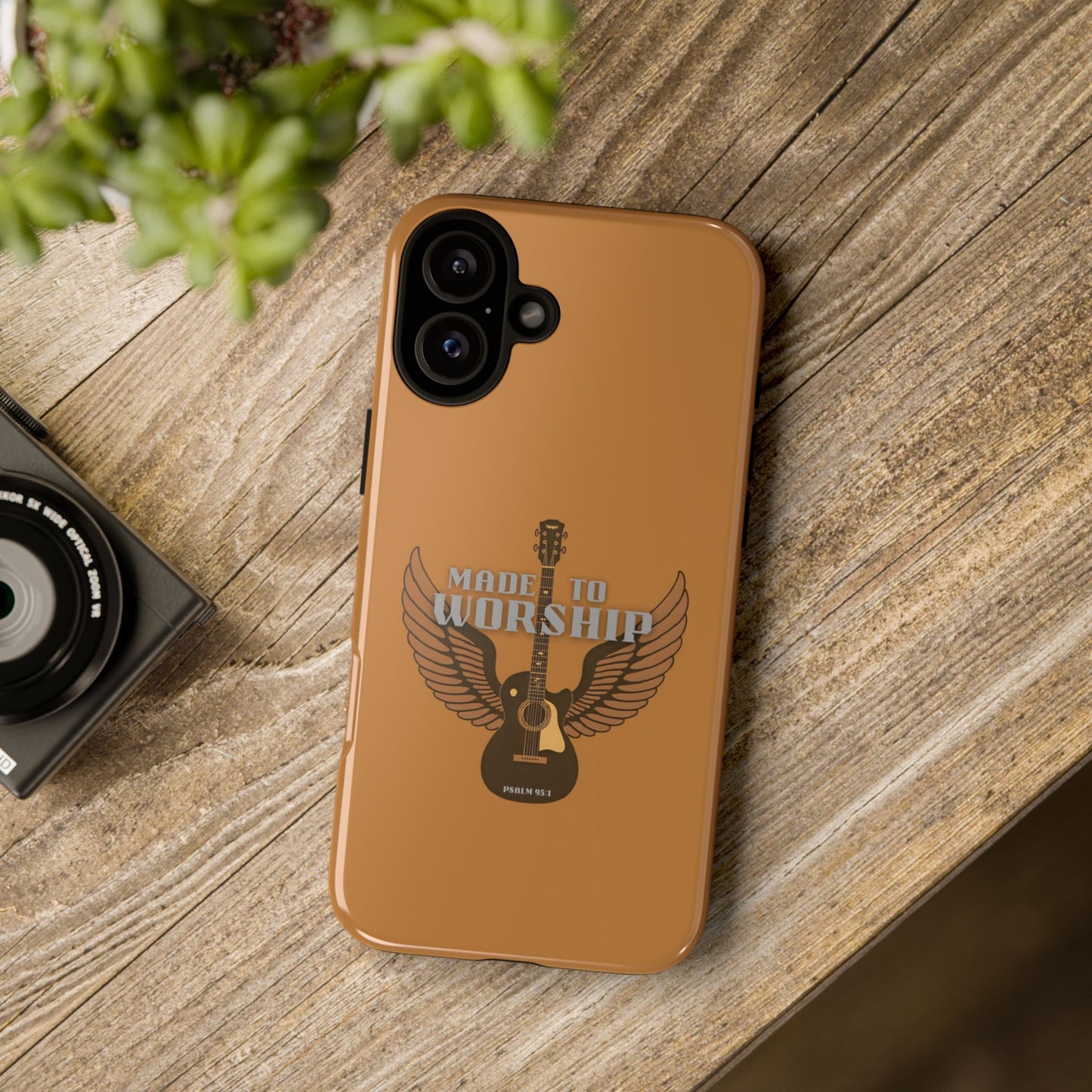 Tough Phone Case — "Made to Worship" Acoustic Guitar Wings Design