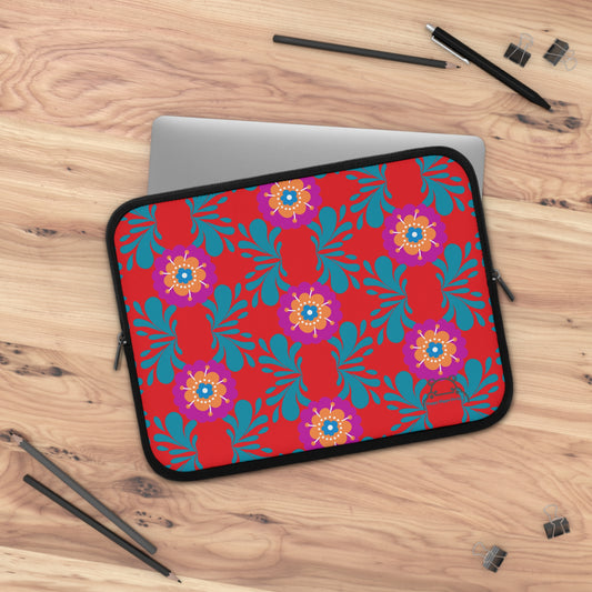 Colorful Floral Laptop Sleeve, Vibrant Tech Accessory for Students